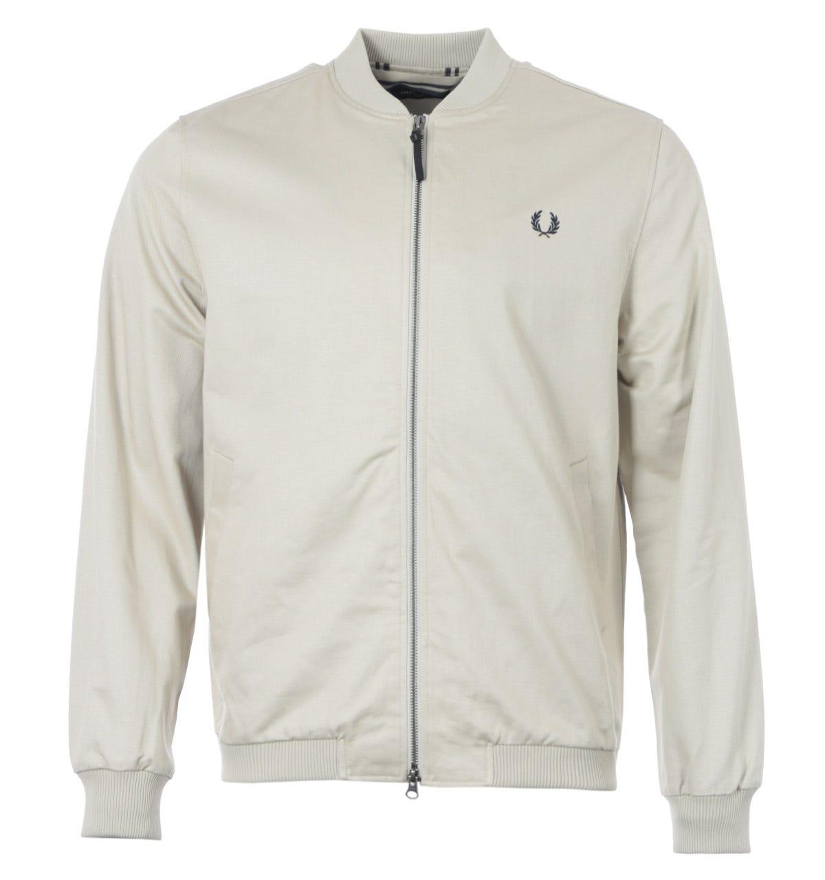 Fred Perry Cotton Twill Bomber Jacket in Cream (Natural) for Men | Lyst