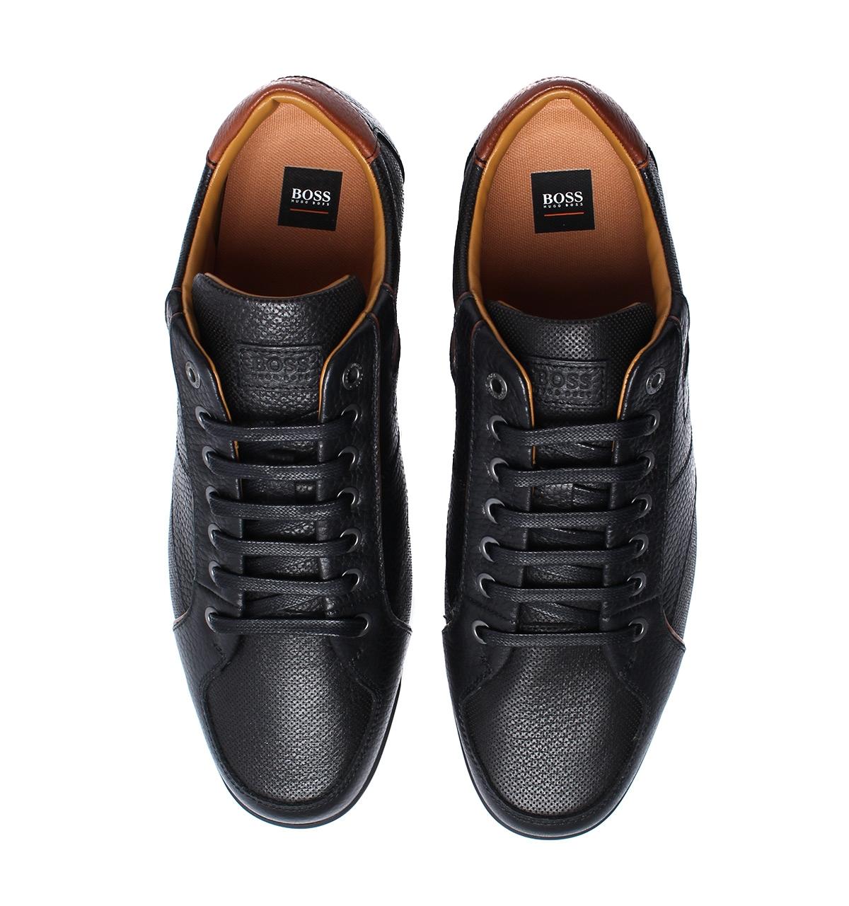 Black Leather Saturn Lowp Trainers 