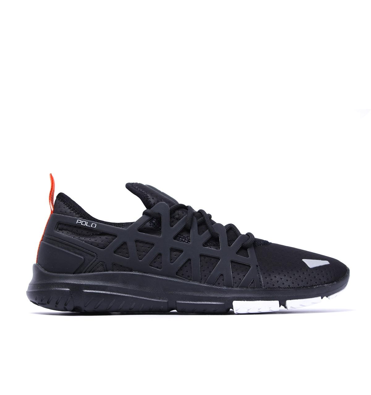 Polo Ralph Lauren Synthetic Train 200 Tech Black & White Trainers for Men |  Lyst
