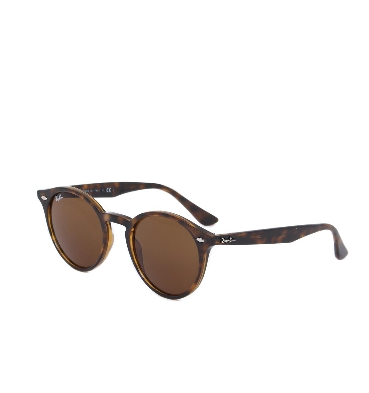 Ray Ban Rb2180 Round Framed Tortoise Sunglasses In Brown For Men Lyst