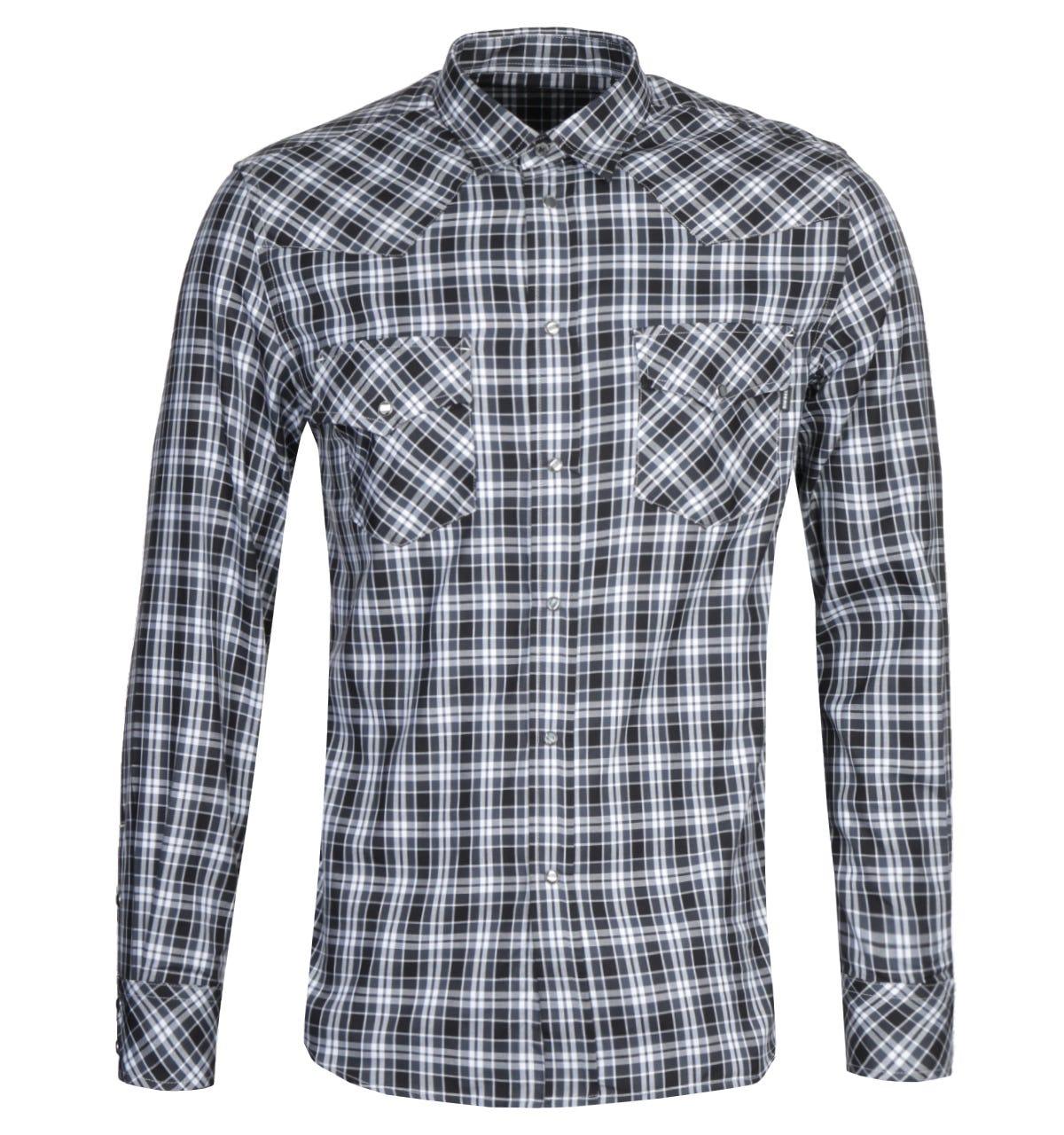 black and white check shirt men's