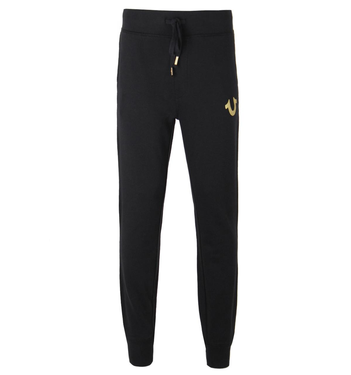 true religion black and gold joggers
