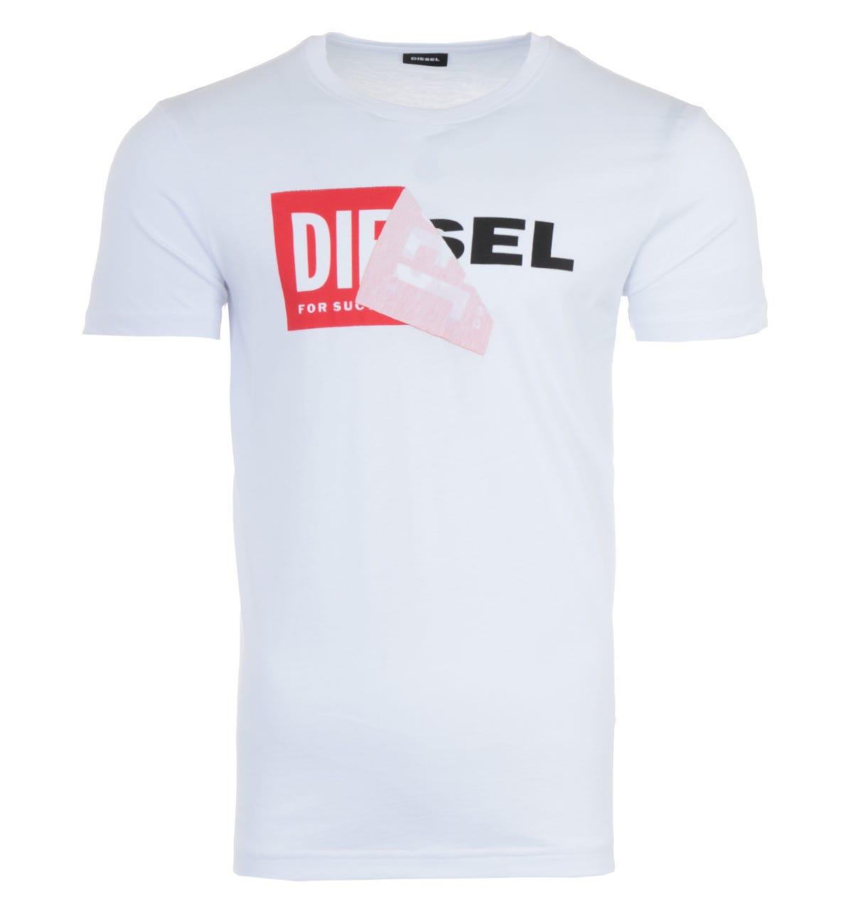 DIESEL Cotton T-diego Double Logo T-shirt in White for Men | Lyst