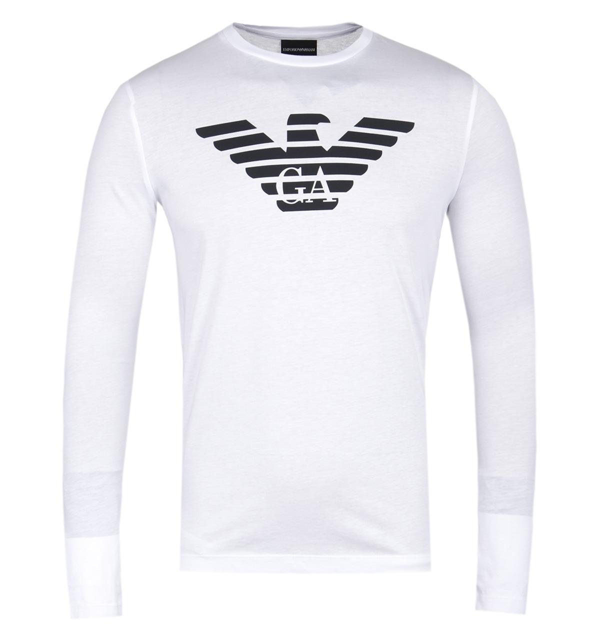 Emporio armani ea7 eagle striped long sleeve t-shirt Clearance