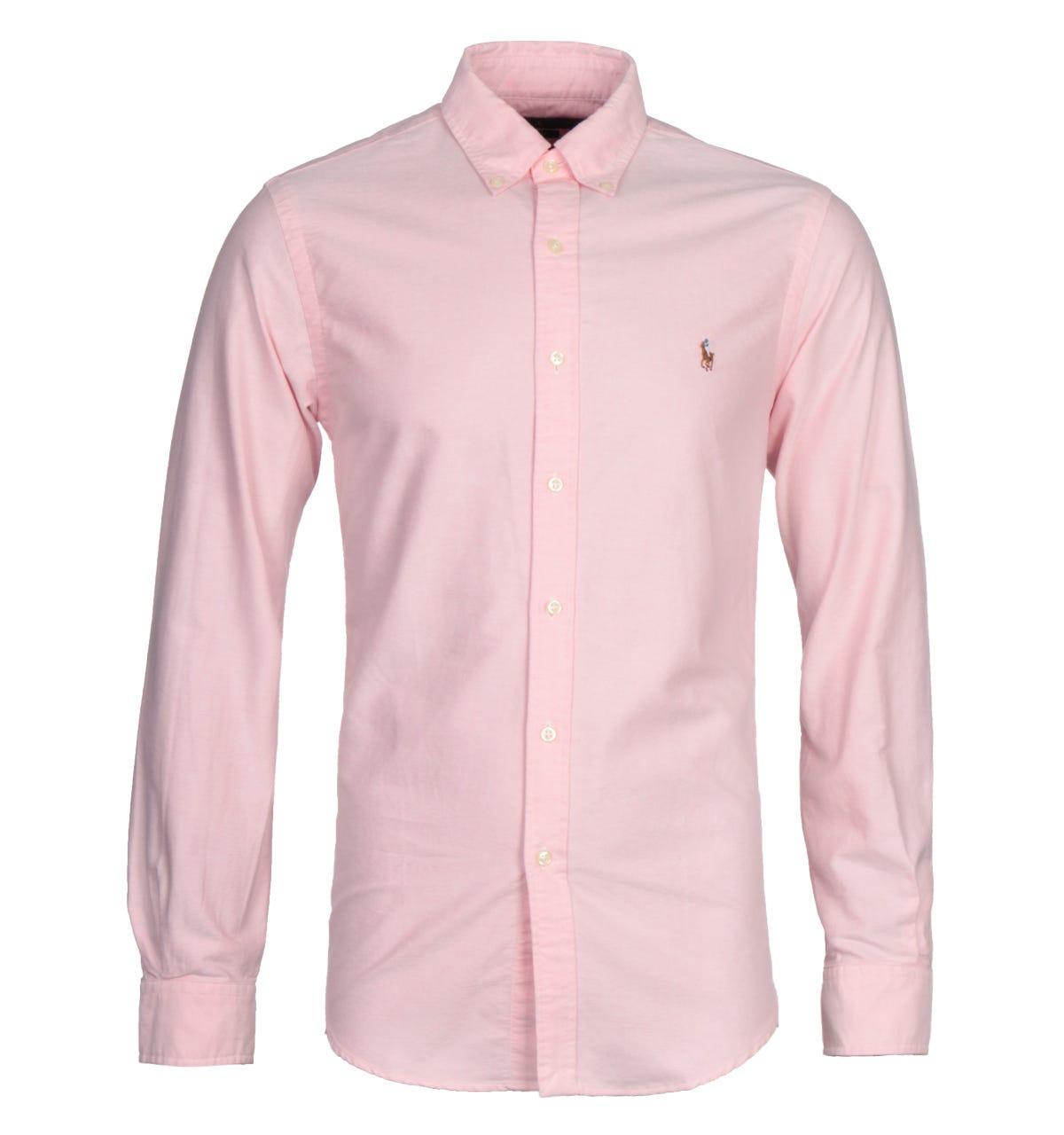 Polo Ralph Lauren Cotton Pink Slim Fit Oxford Shirt for Men - Lyst