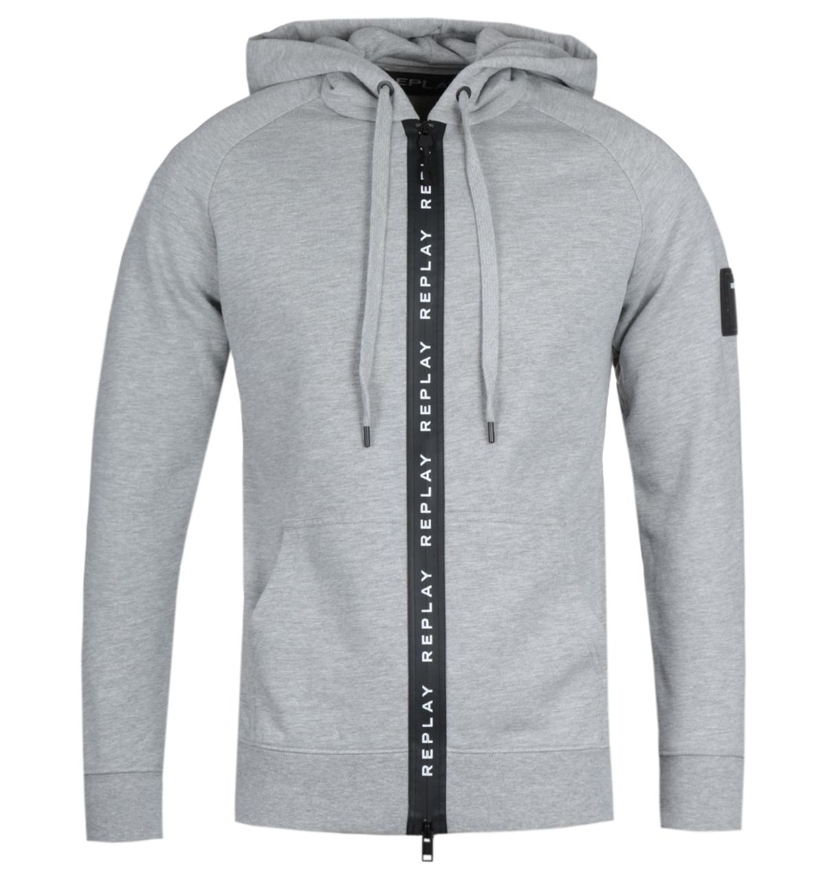Men's Replay Sweatshirt Hoodie Grey Melange