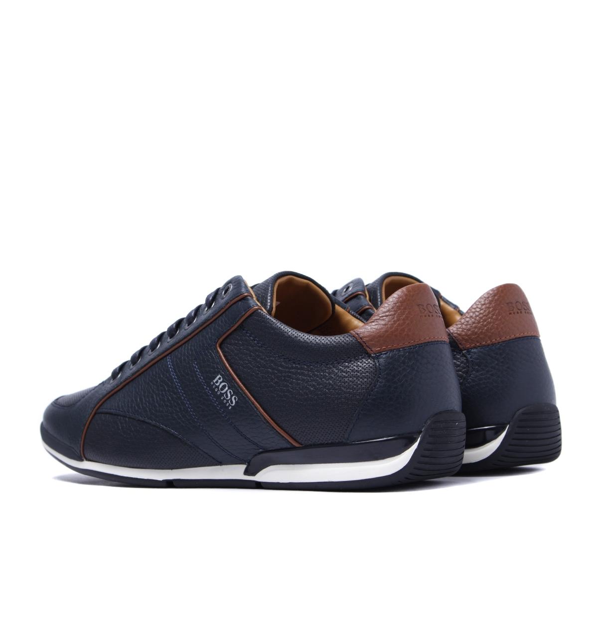 HUGO BOSS Saturn Low Grain Leather Navy 