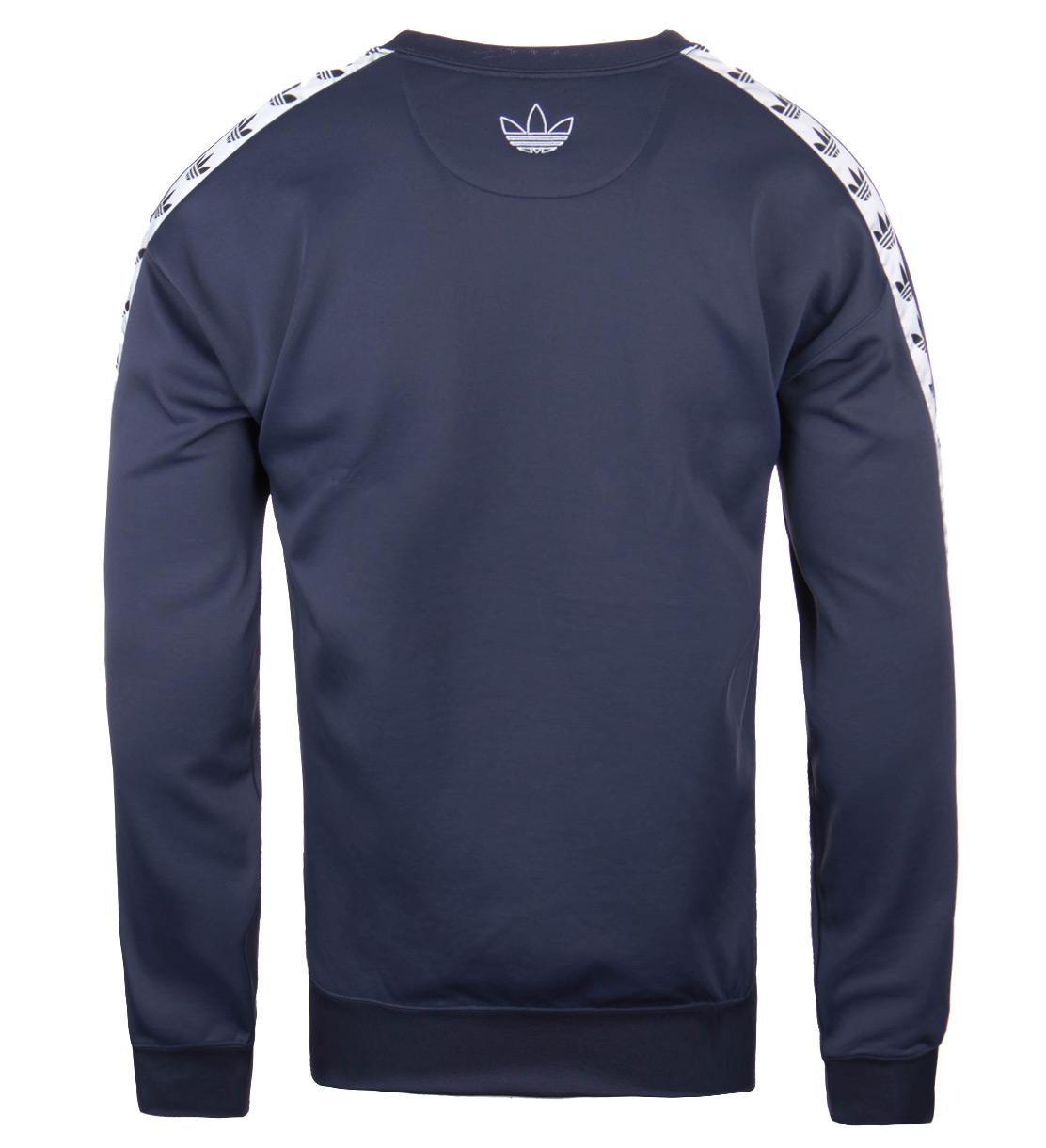 adidas Originals Cotton Adidas Tnt Tape Navy Crew Neck Sweatshirt in Blue  for Men - Lyst
