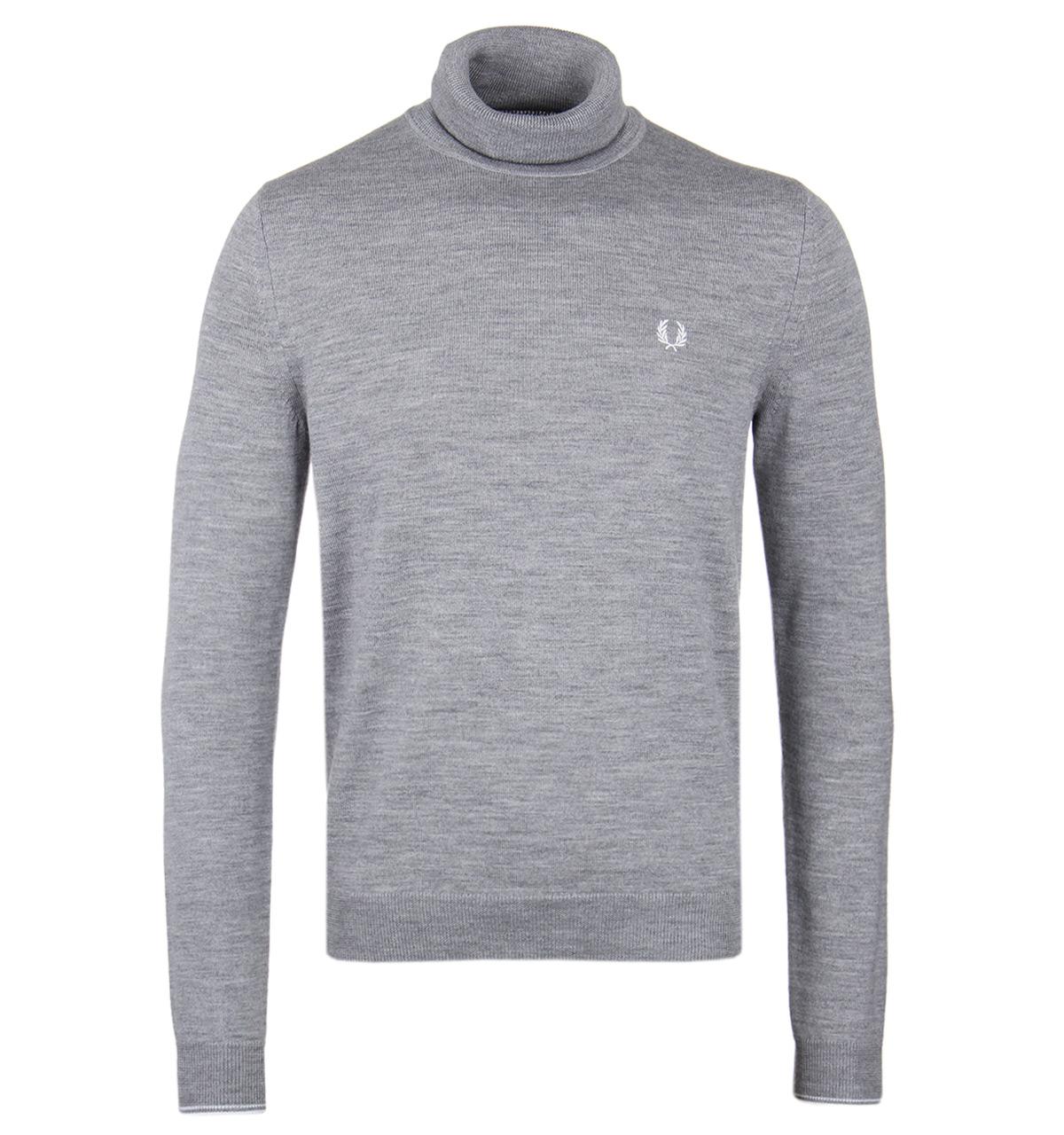 Fred Perry Classic Merino Roll Neck Sweater Charcoal Marl