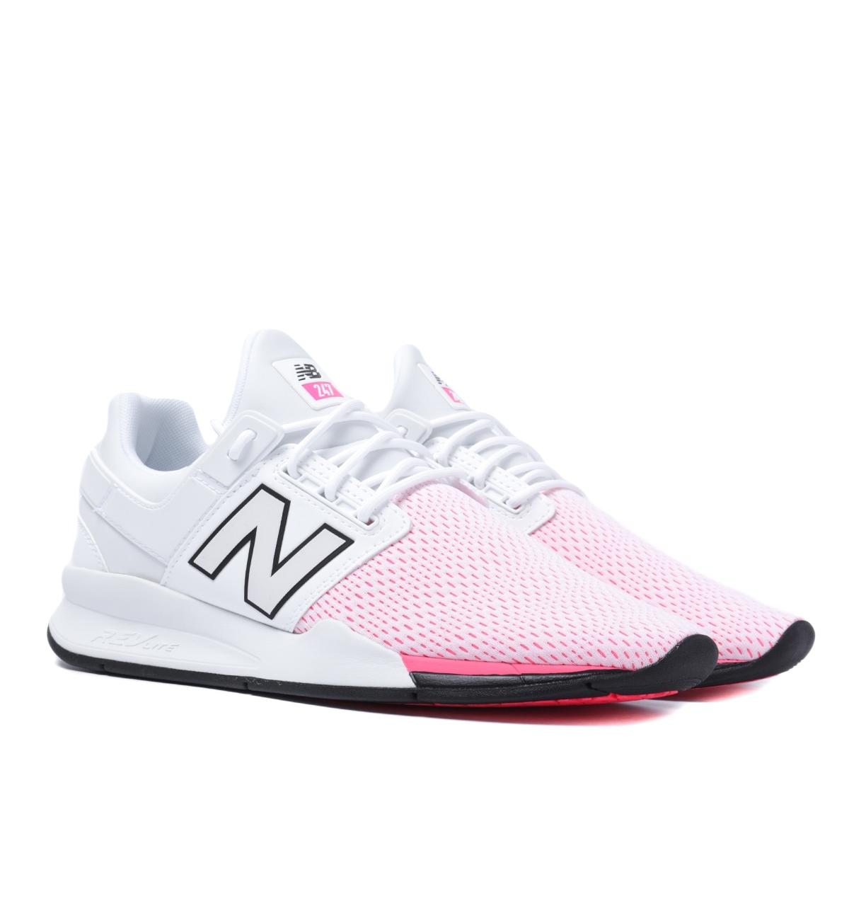 New Balance Ms247 White & Neon Pink Trainers for Men | Lyst