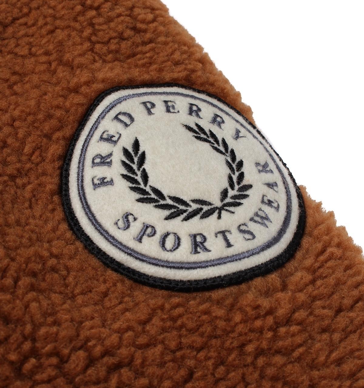 fred perry borg zip through fleece jacket