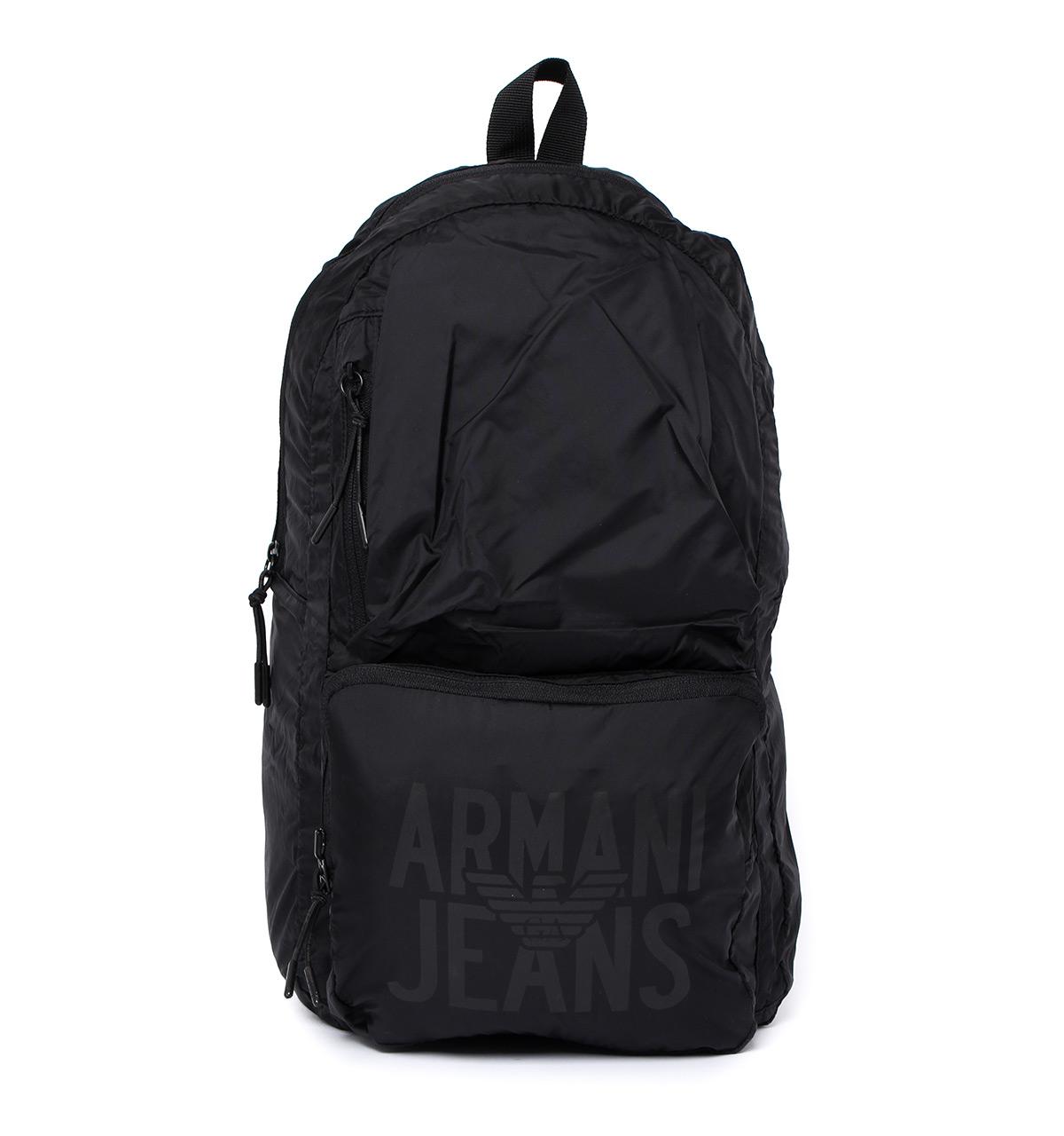 Armani Jeans Denim Black Packable Backpack for Men - Lyst