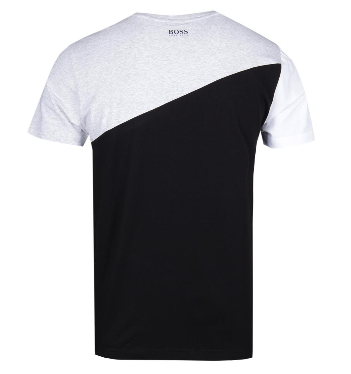Boss By Hugo Boss Cotton Tee 6 Diagonal Half Stripe Black White T Shirt For Men Lyst