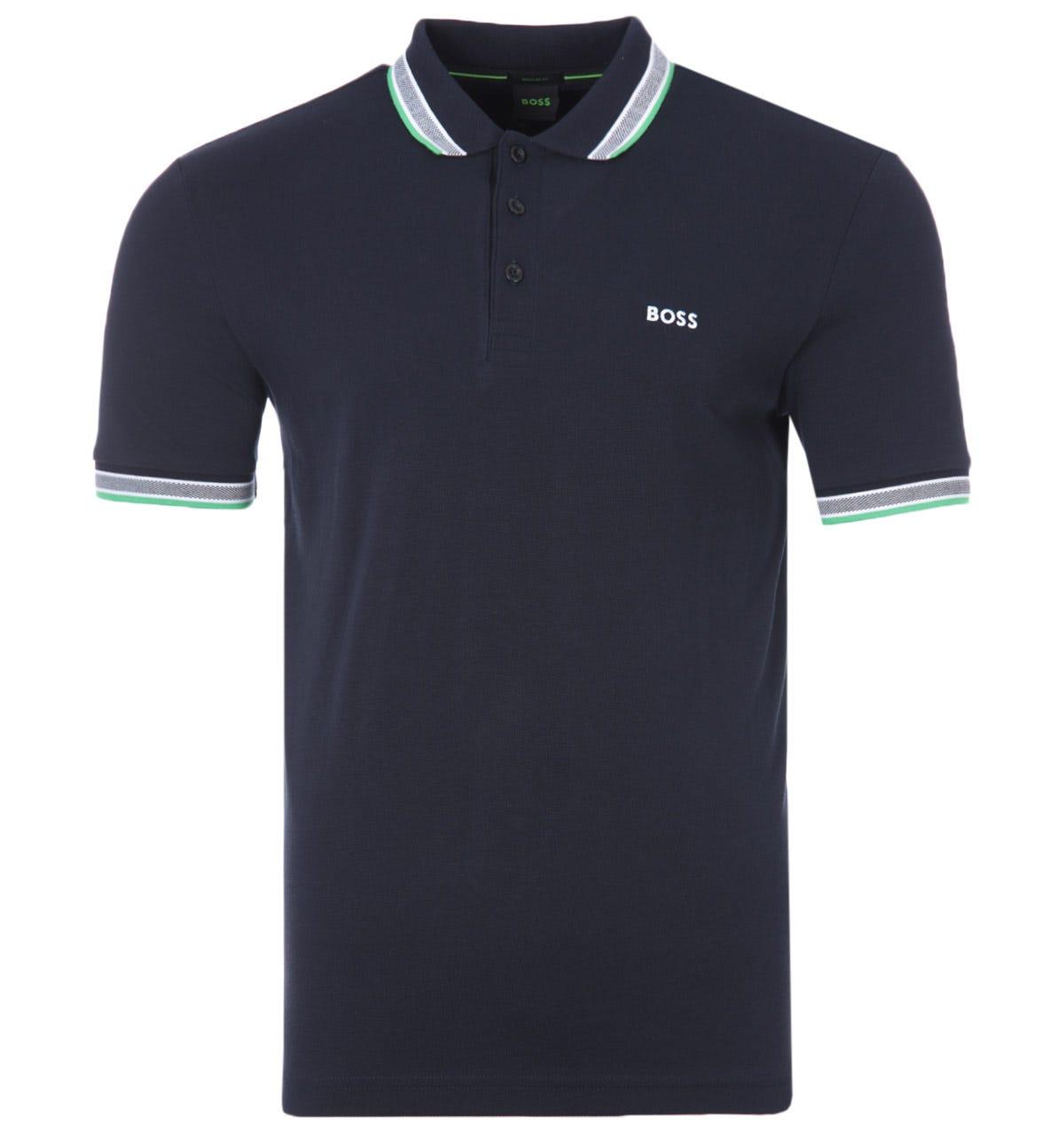 BOSS by HUGO BOSS Paddy Logo Organic Cotton Pique Polo Shirt in Blue ...