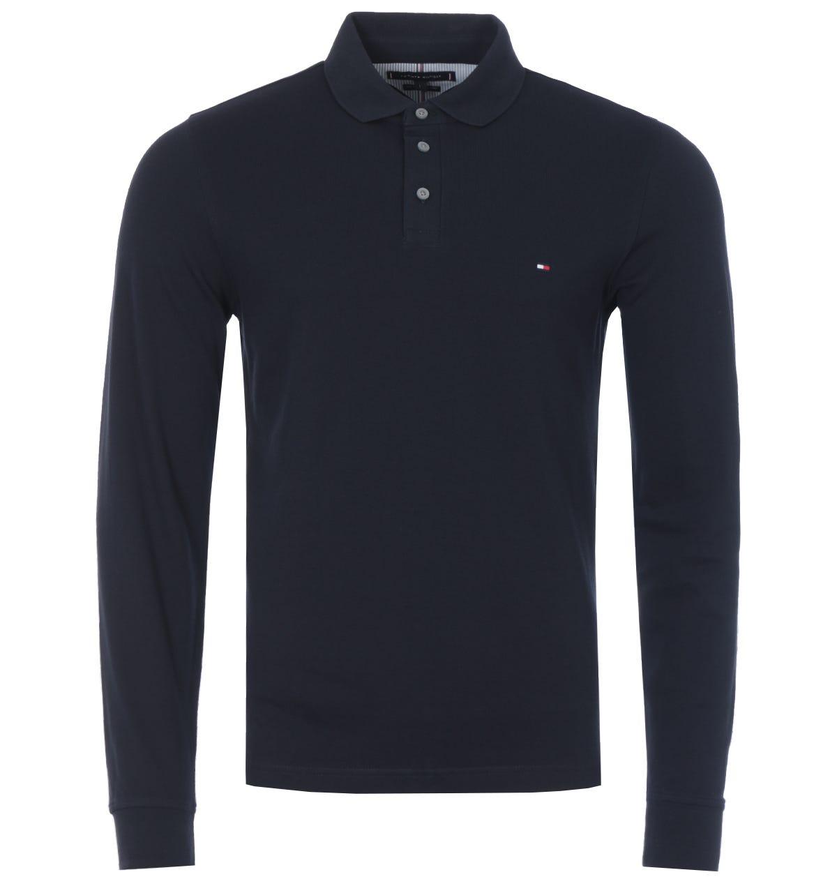 Tommy Hilfiger Cotton 1985 Slim Fit Long Sleeve Polo Shirt in Navy (Blue)  for Men | Lyst