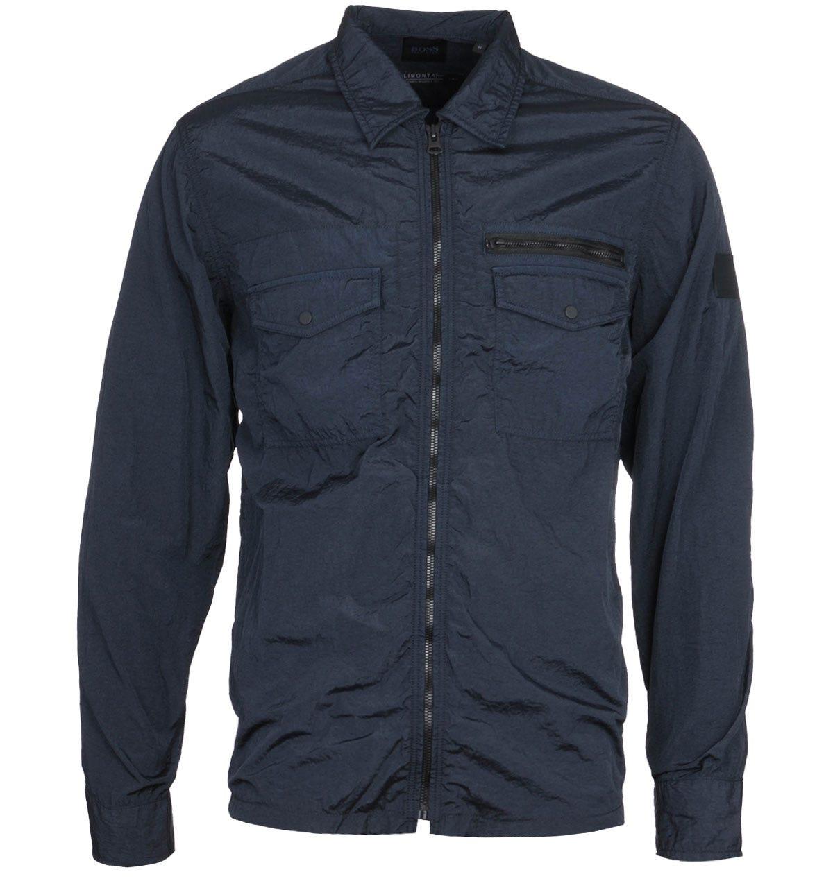 BOSS by Hugo Boss Synthetic Lovel 3 Zip-through Nylon Navy Overshirt in Blue for Men - Lyst