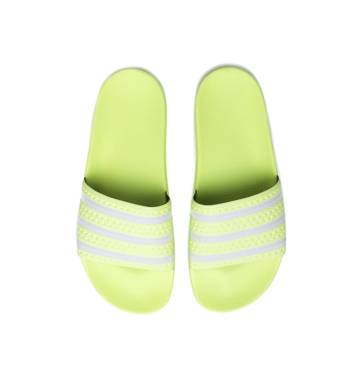 adidas lime green slides