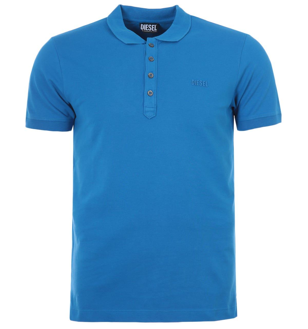 DIESEL T-heal Hd Logo Polo Shirt in Blue for Men | Lyst