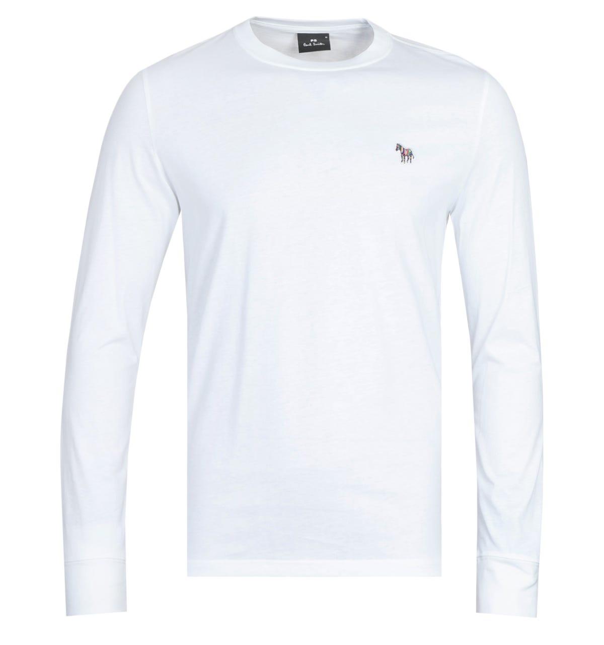PS by Paul Smith Cotton Long Sleeve Zebra Logo White T-shirt for Men - Lyst