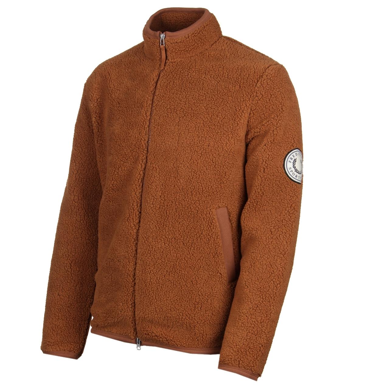 Fred Perry Borg Cognac Zip Fleece Jacket in Brown for Men - Lyst