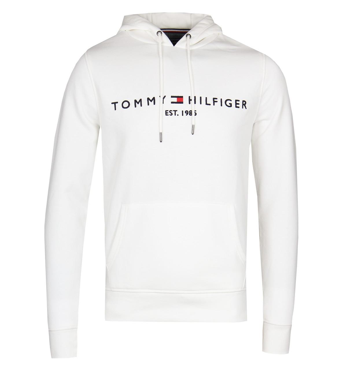 tommy hilfiger white logo hoodie 