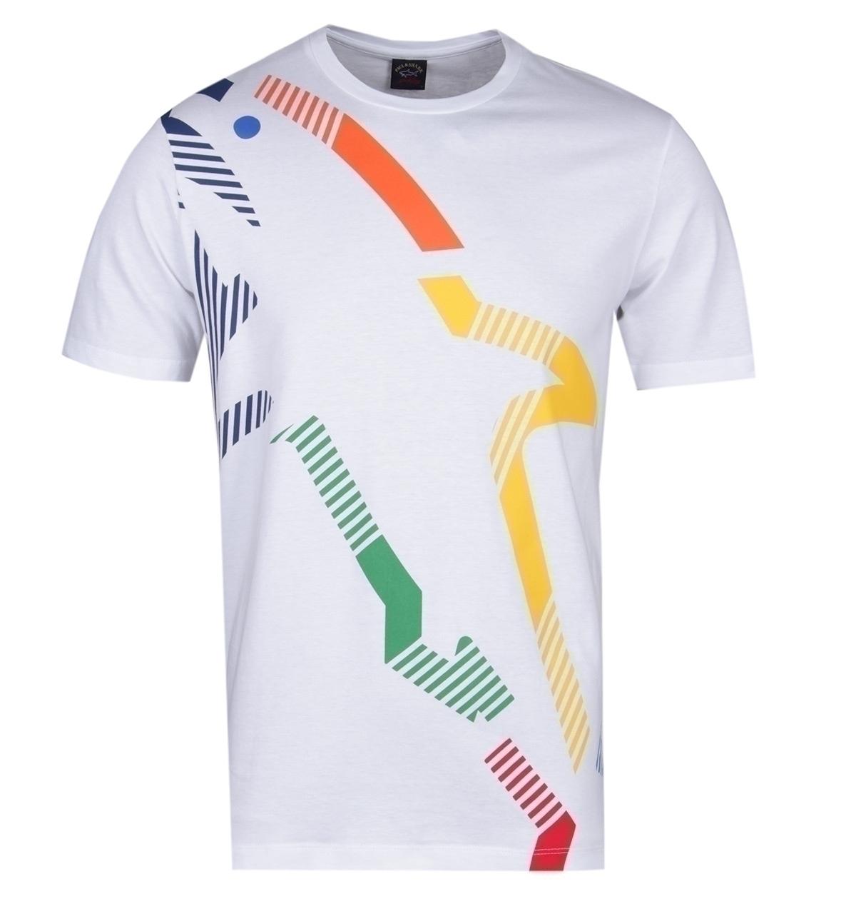paul and shark rainbow logo t shirt 