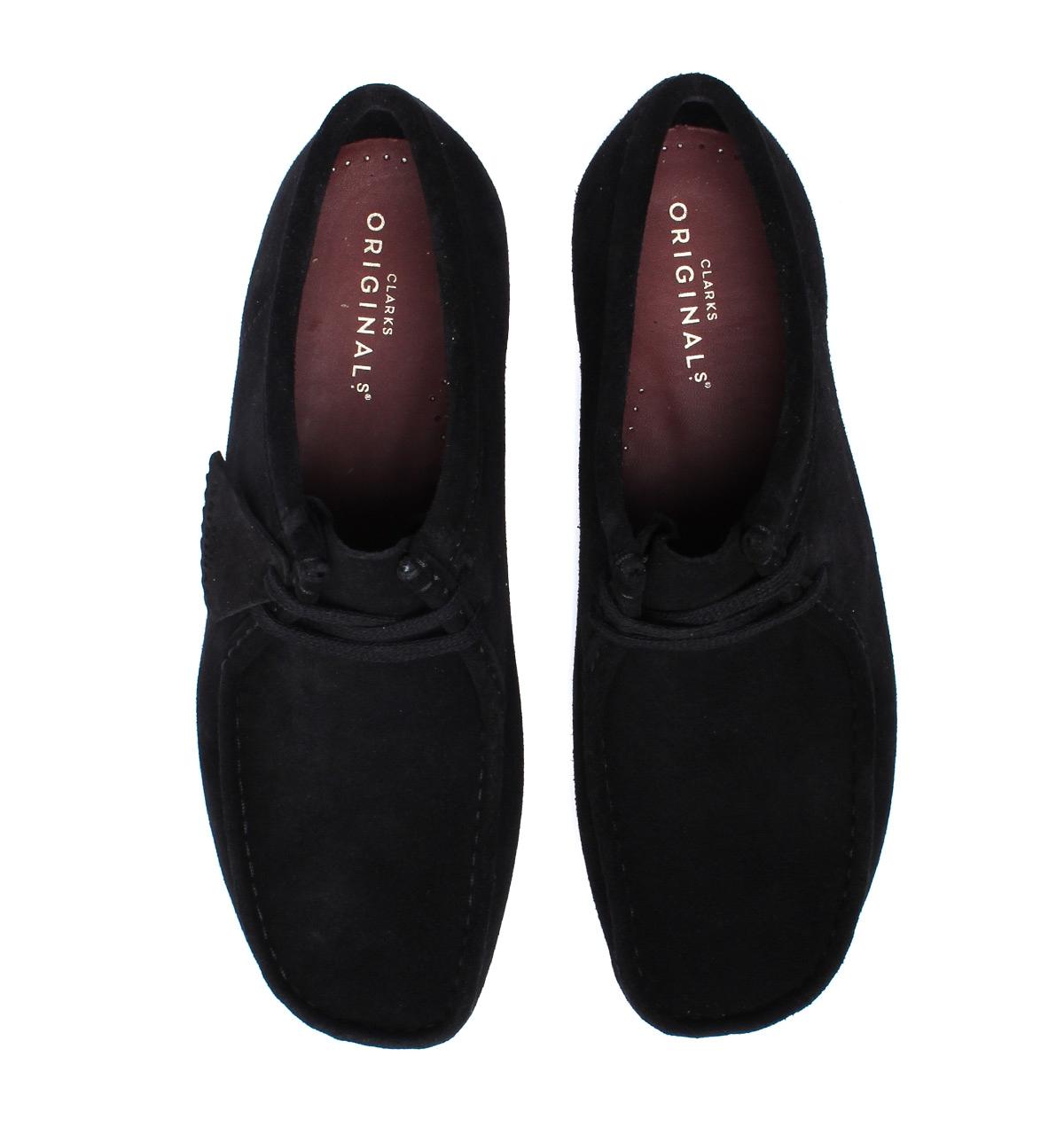 Clarks Black Suede Wallabee Low-cut Moccasin Boots - Lyst