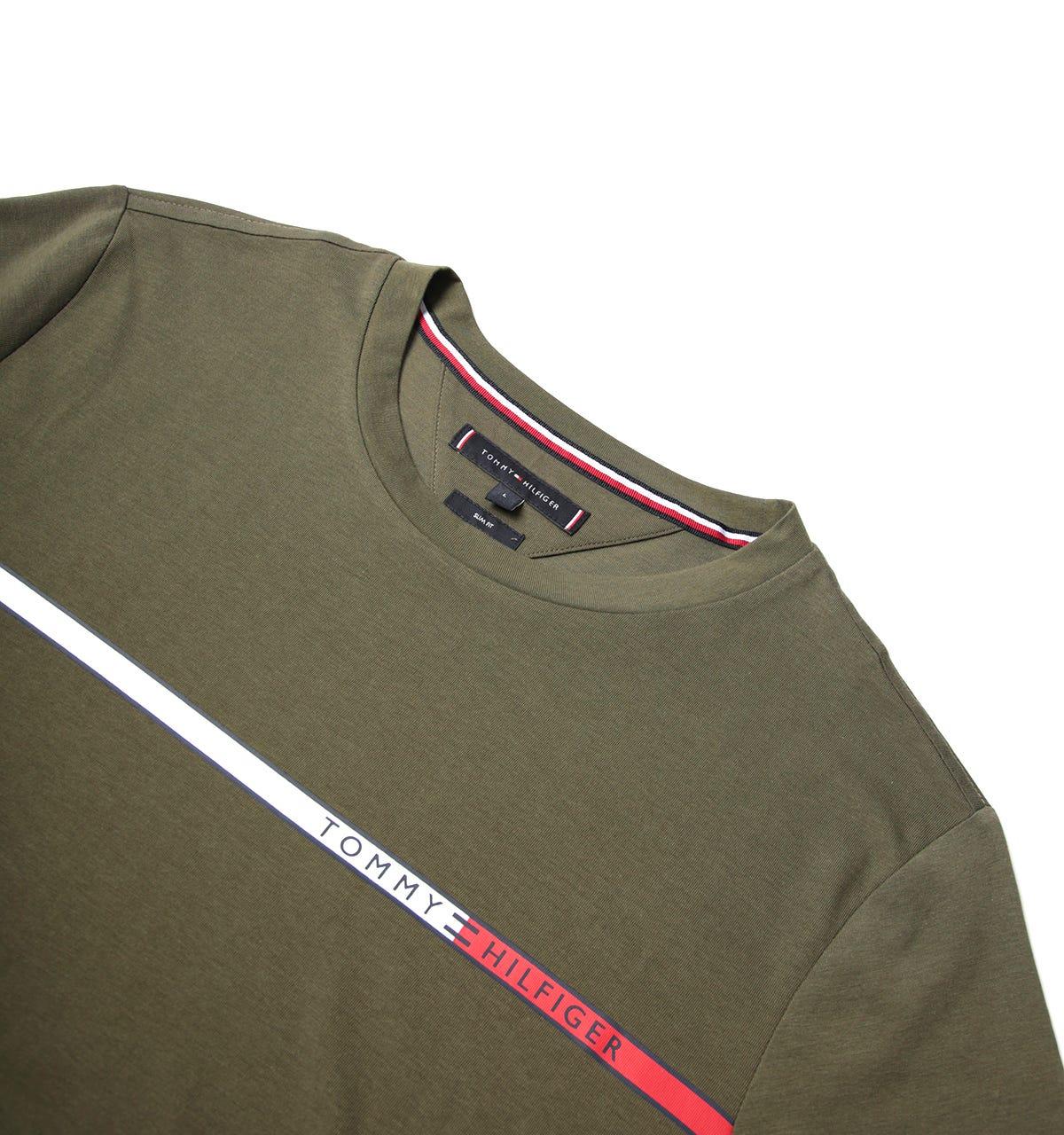 Tommy Hilfiger Chest Logo Sustainable Slim Fit T-shirt in Green for Men |  Lyst