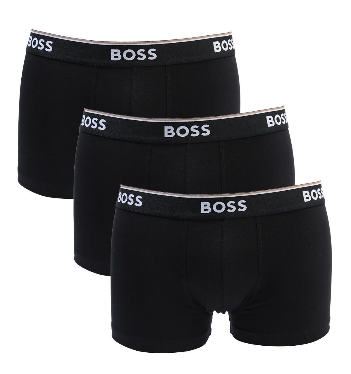 BOSS by HUGO BOSS Cotton Bodywear 3 Pack Power Boxer Trunks in Black ...