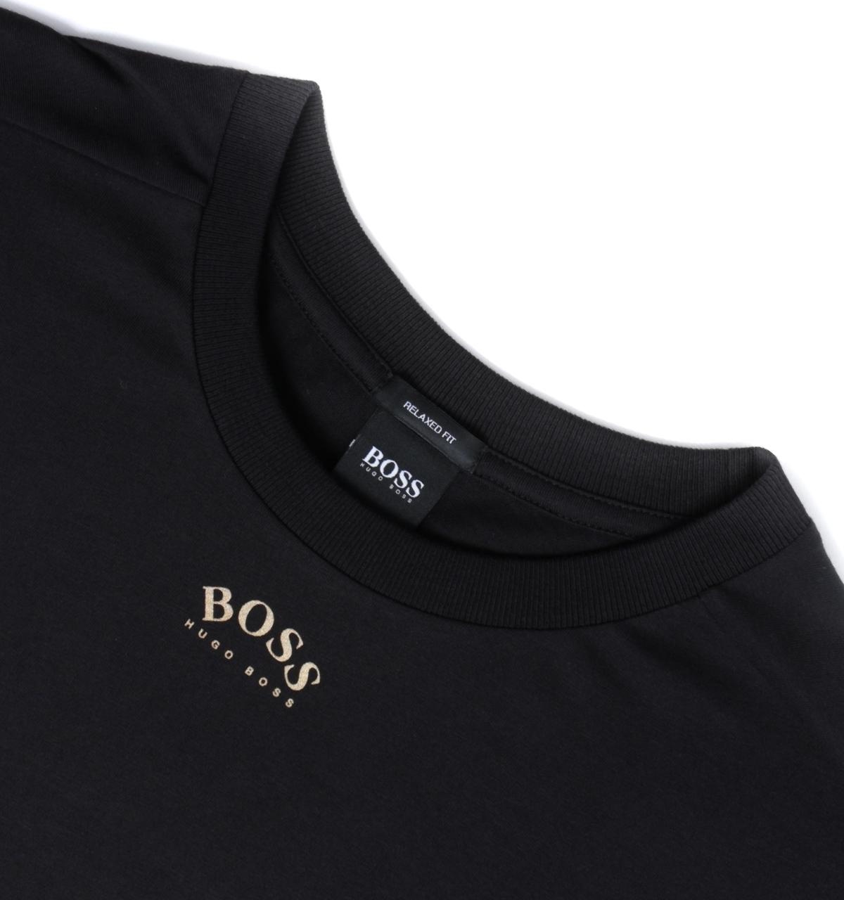 BOSS by HUGO BOSS Talboa Large Logo Black & Gold T-shirt for Men | Lyst