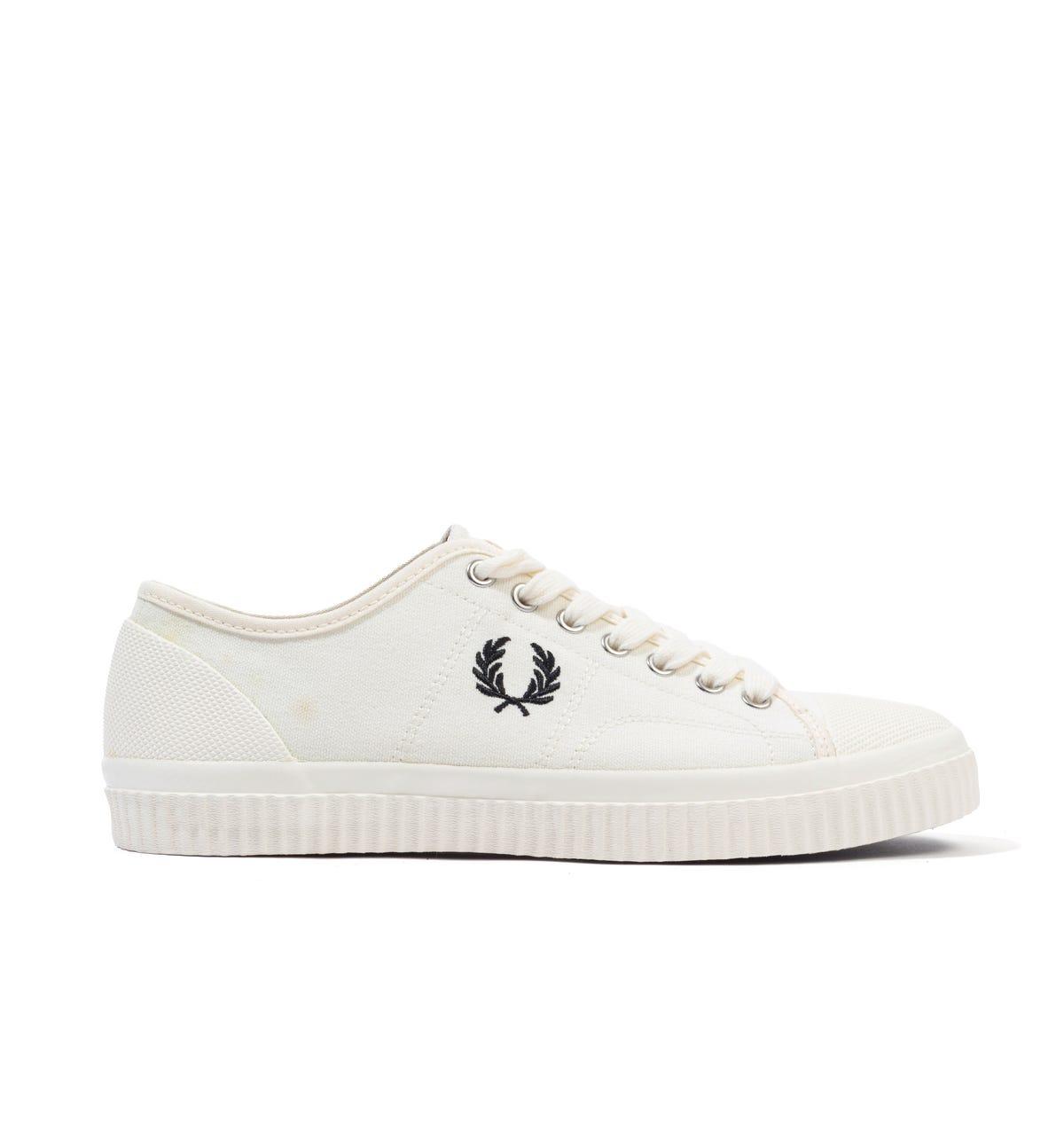 fred perry white canvas trainers