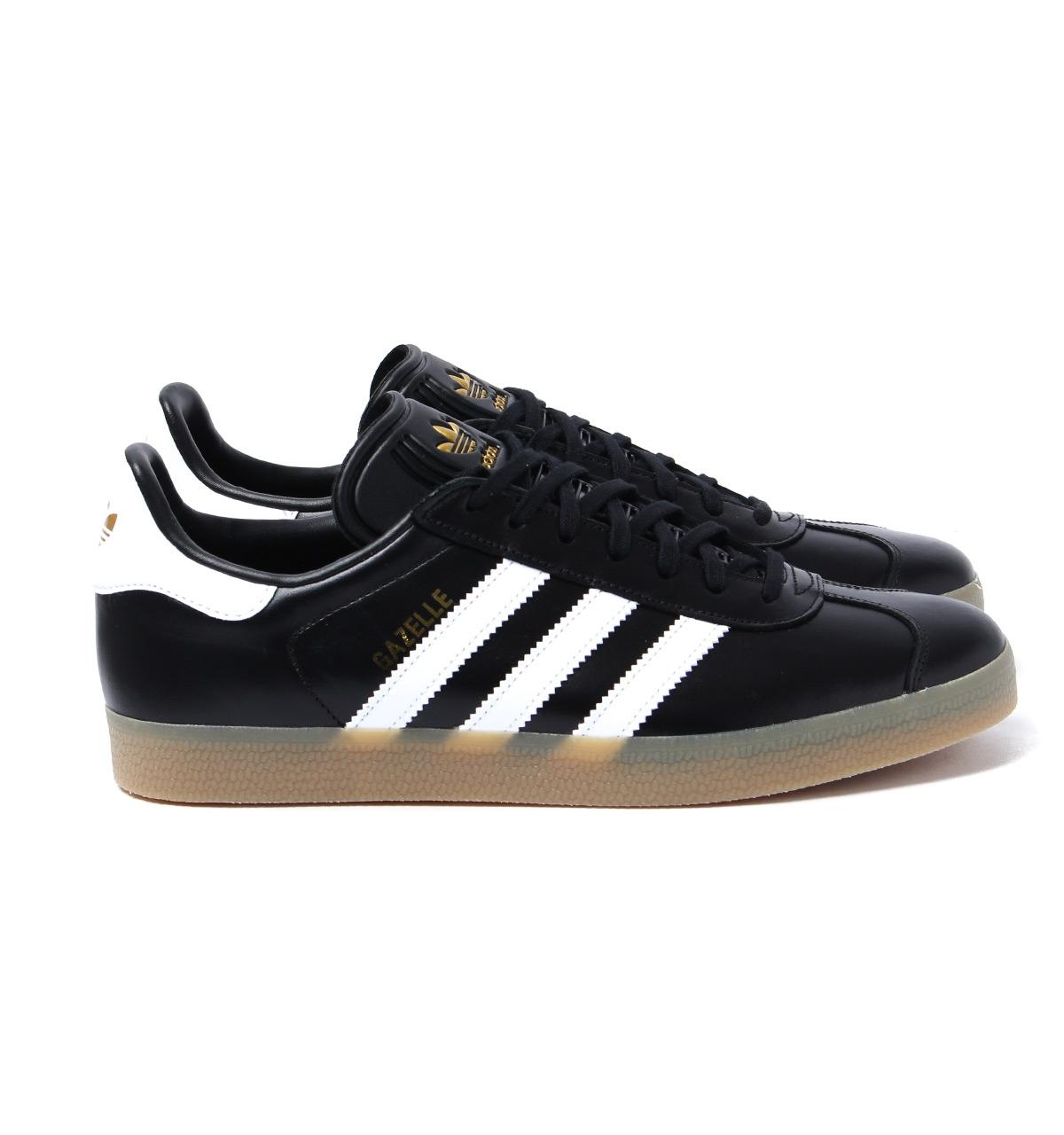 Money rubber Intact Windswept adidas Originals Leather Black & Gold Gazelle Trainers for Men | Lyst