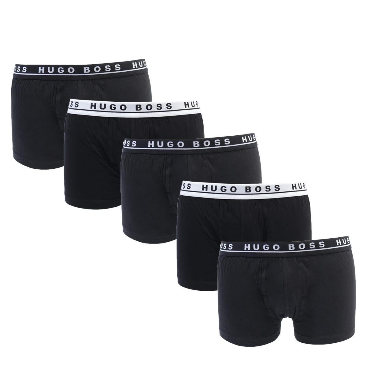 BOSS by HUGO BOSS Bodywear 5 Pack Stretch Cotton Boxer Trunks in Black ...