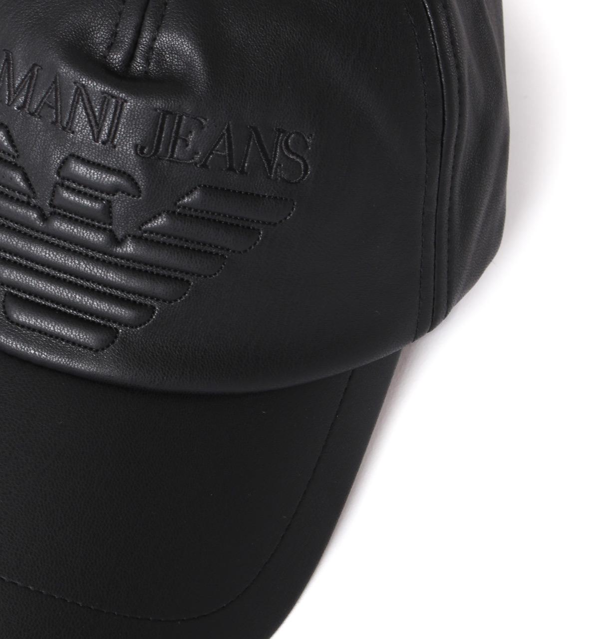 Armani Jeans Black Leather Look Classic 