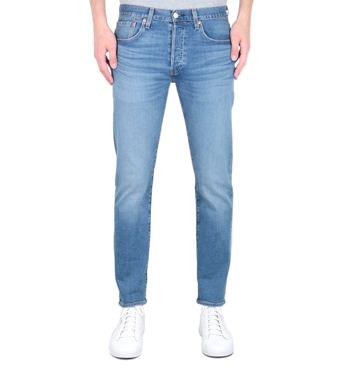 Levi's Levi's Premium 501 Slim Fit Tapered Light Blue Wash Denim Jeans ...
