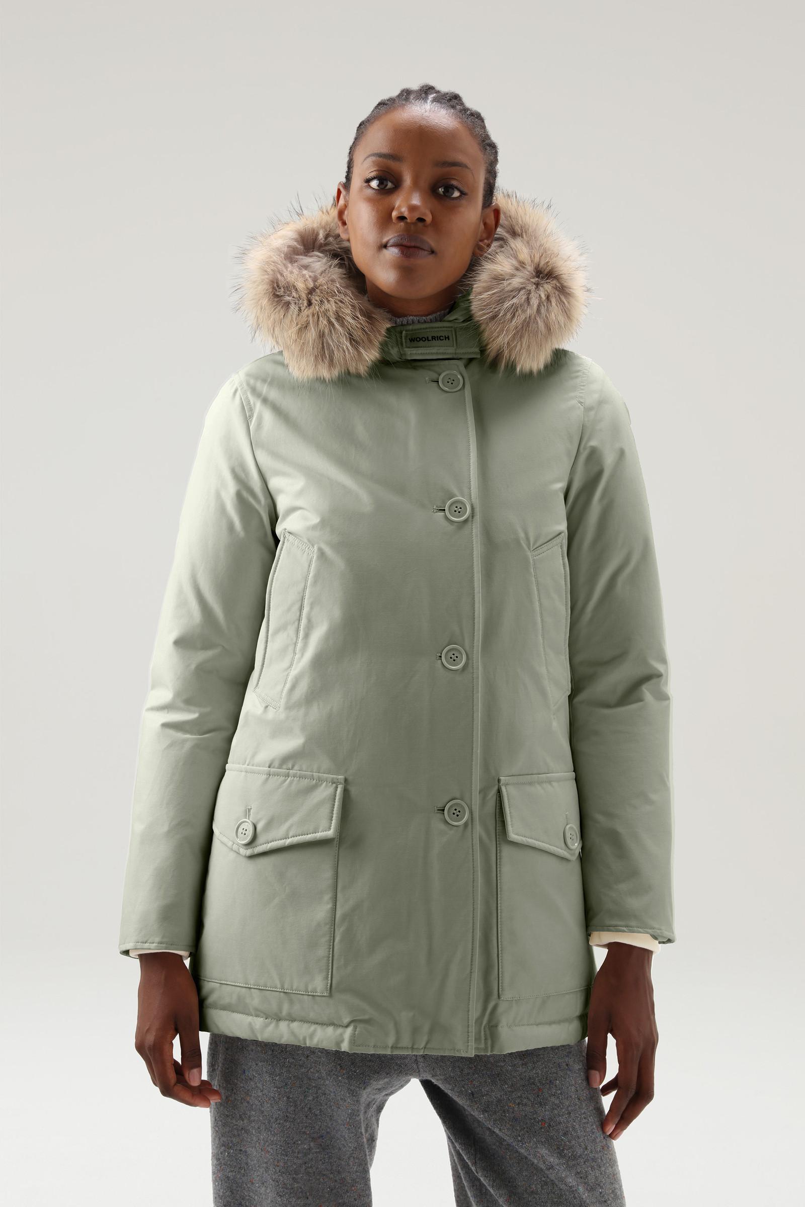 Woolrich Arctic Parka In Ramar Cloth With Four Pockets And Detachable Fur  Trim in Green | Lyst
