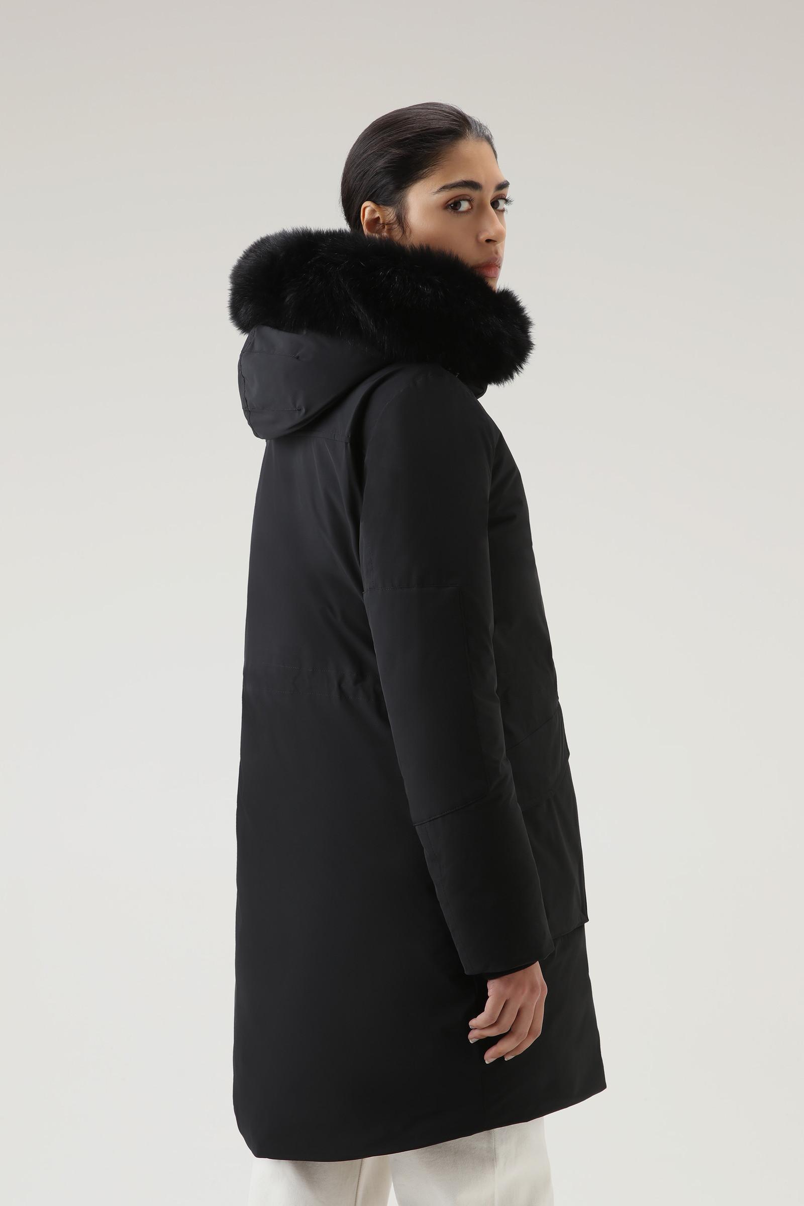 Woolrich Military Parka In Urban Touch Fabric With Fur Liner in Black | Lyst