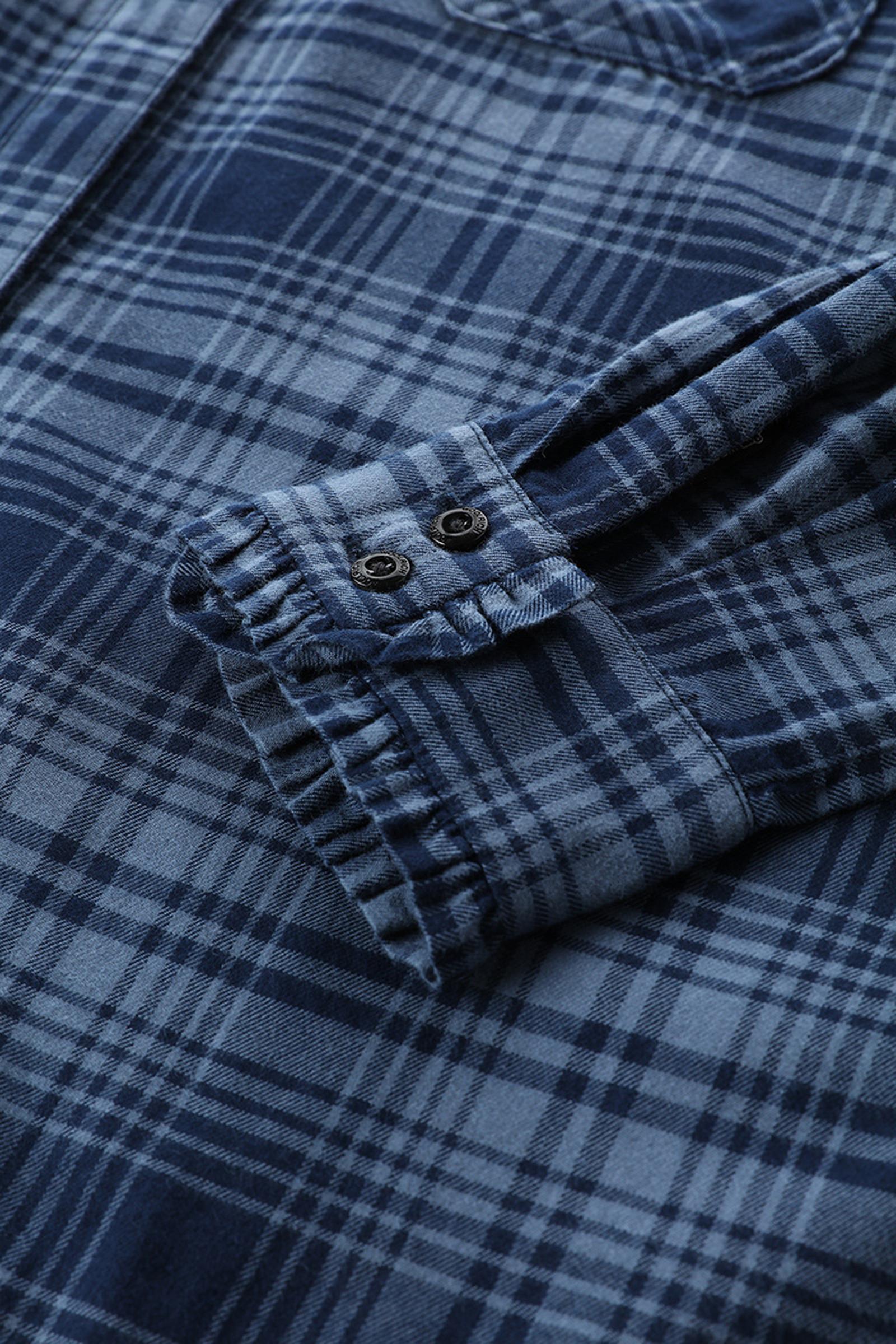 Woolrich Light Flannel Check Shirt in Blue | Lyst