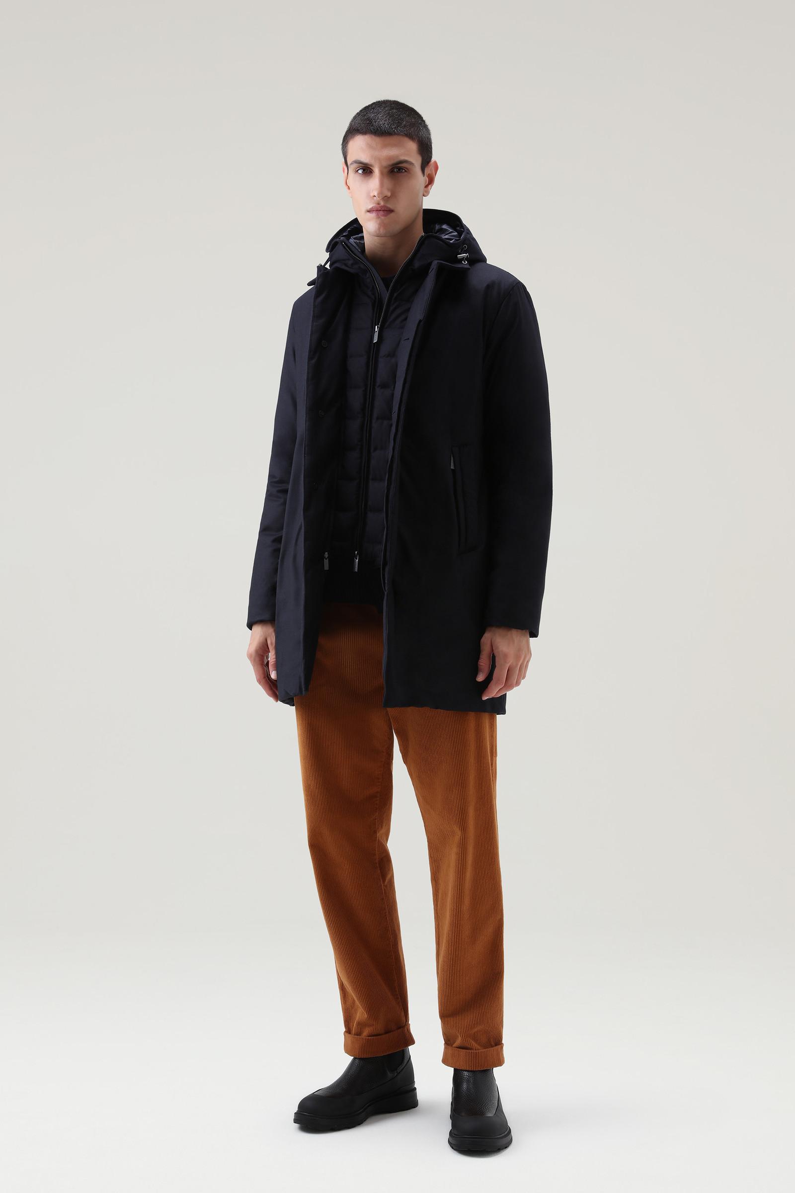 Woolrich Luxury 2-in-1 Coat In Fine Italian Wool And Silk Crafted With A  Loro Piana Fabric in Blue for Men | Lyst