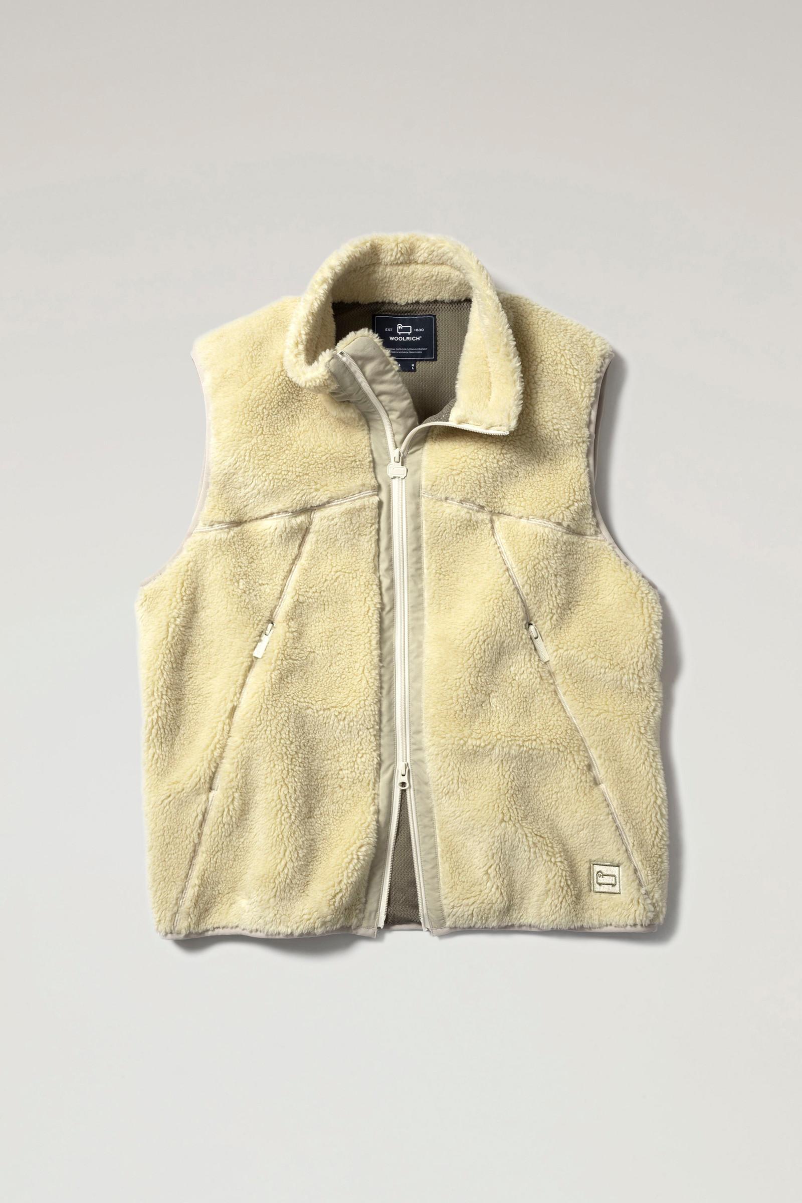 Woolrich Terra Vest In Wool Blend Sherpa Fleece in Natural for Men | Lyst