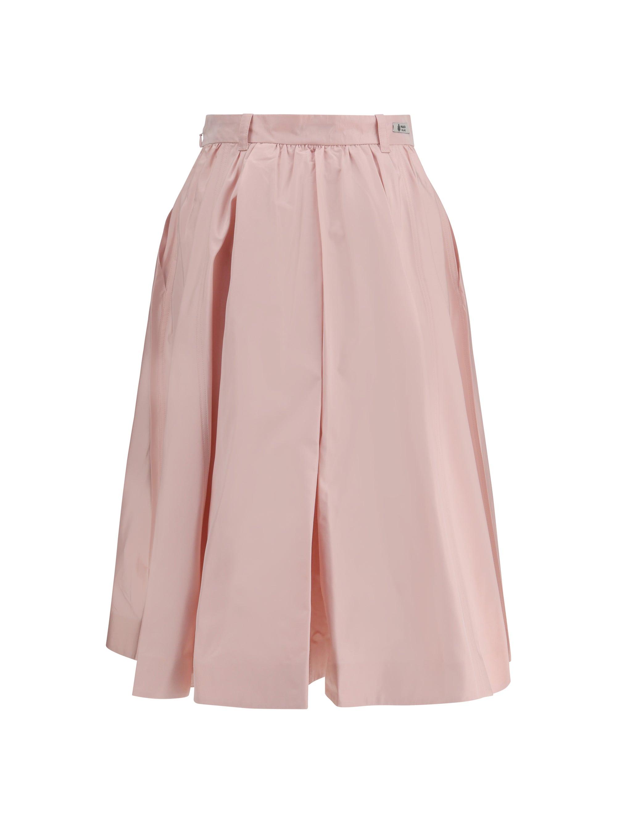 Prada Long Silk Skirt in Pink | Lyst