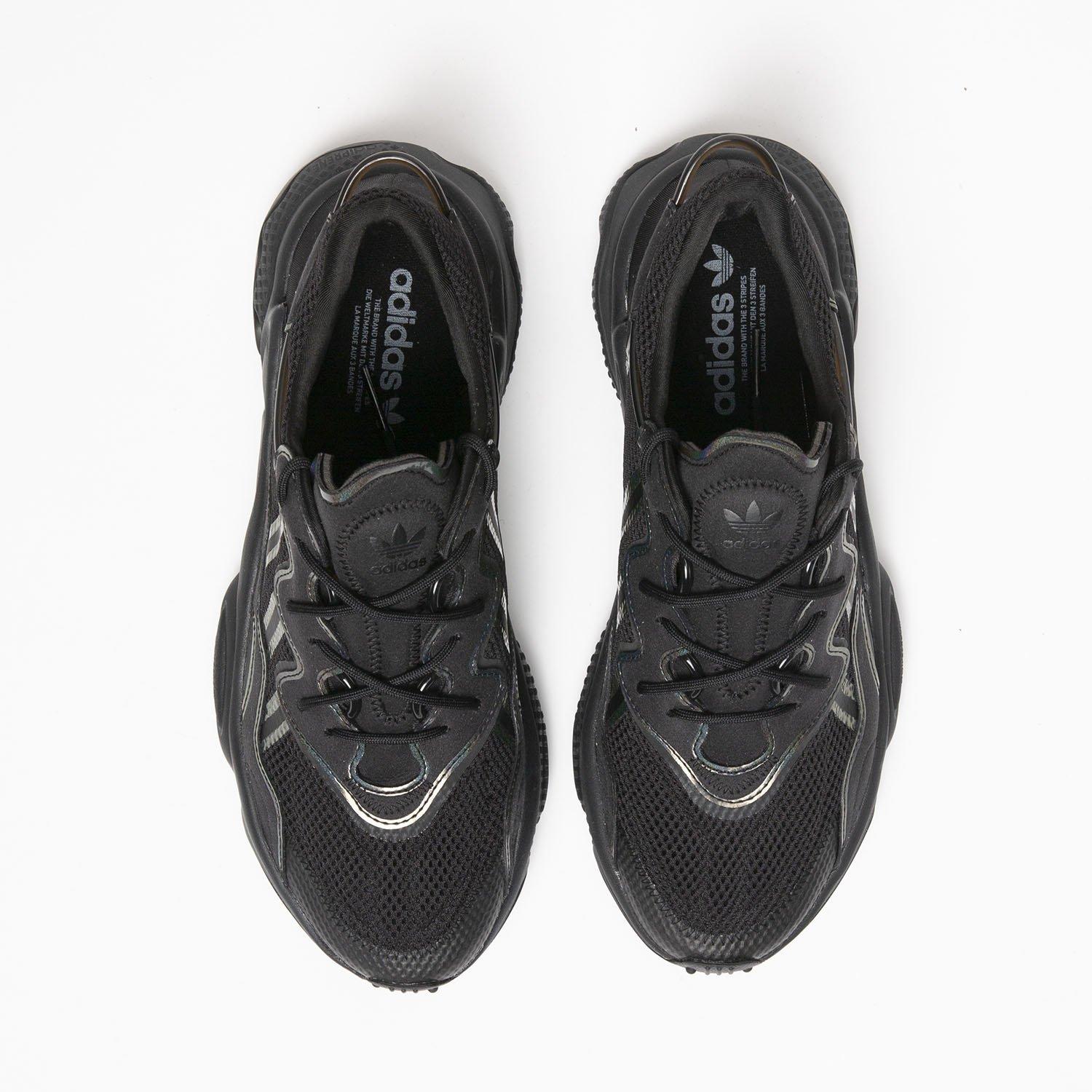 adidas originals ozweego trainers in white with multi 3 stripes