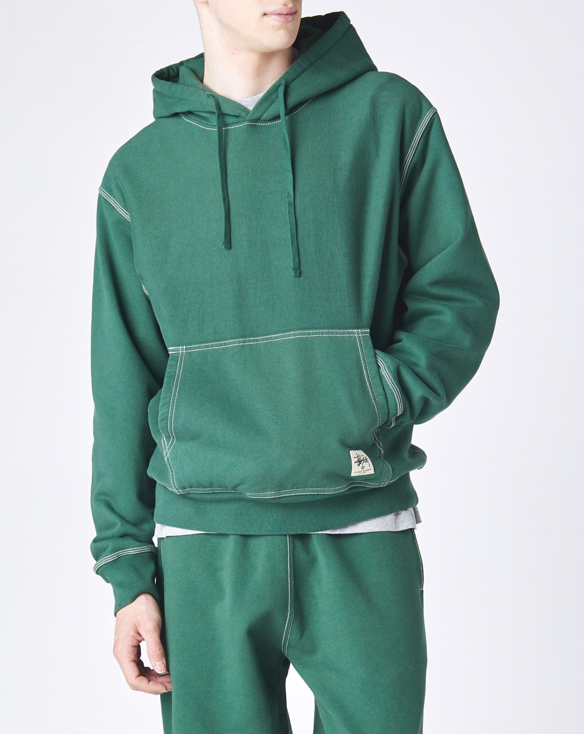 Stussy Contrast Stitch Label Hoodie in Green for Men | Lyst