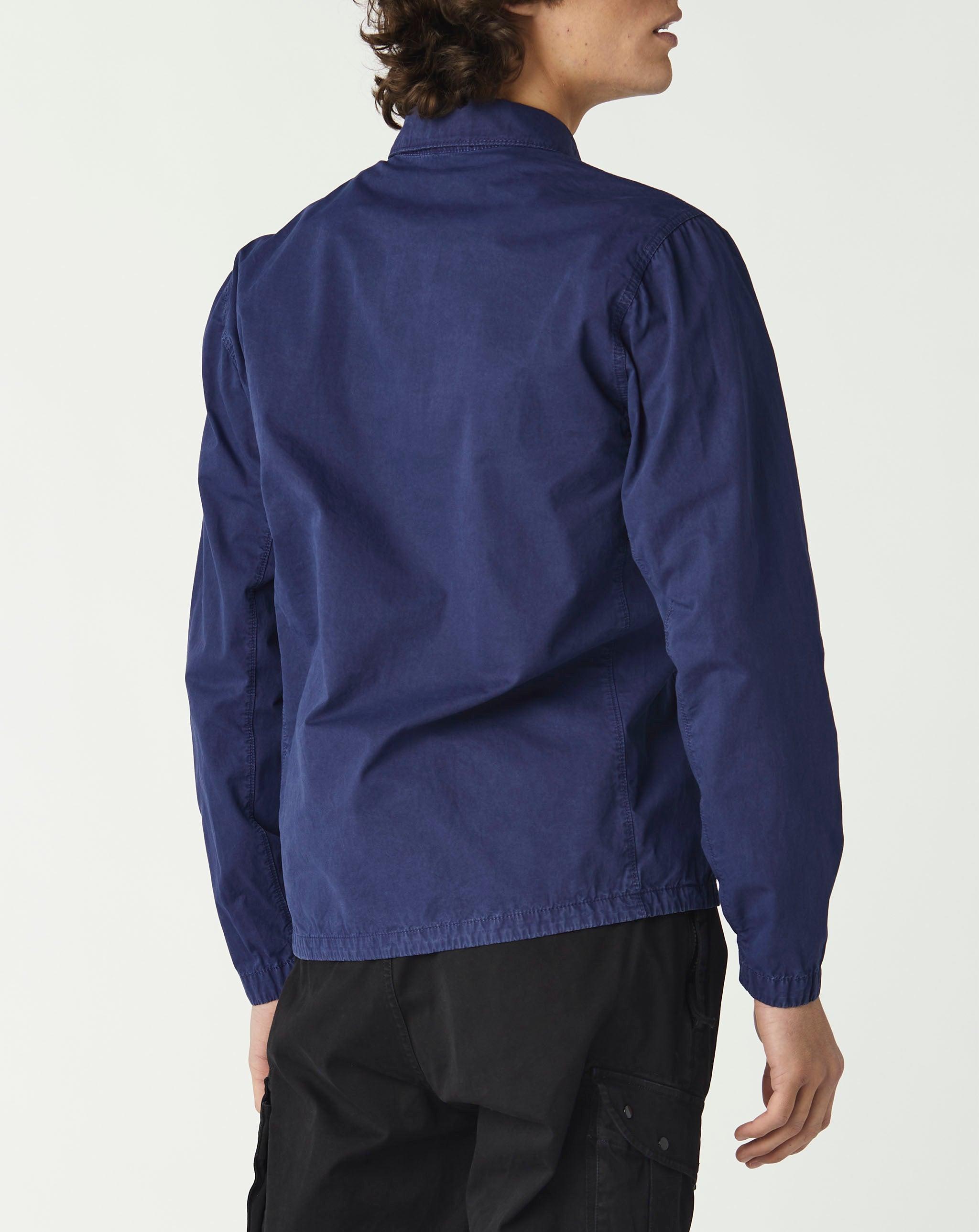 Stone Island Brushed Cotton Canvas Overshirt in Blue for Men | Lyst