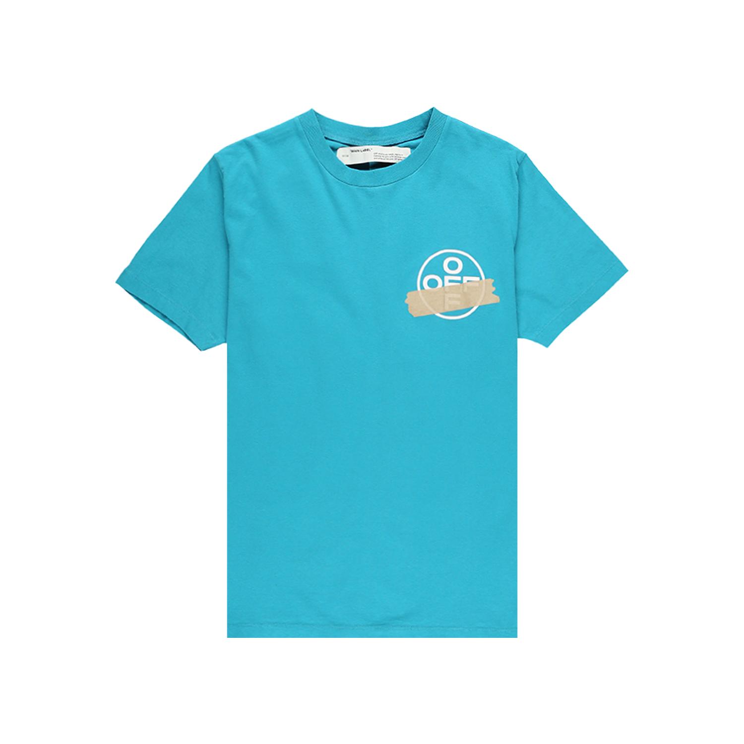 NWT OFF-WHITE C/O VIRGIL ABLOH Blue Graffiti Pupp Skate T-shirt Size XXL  $1480