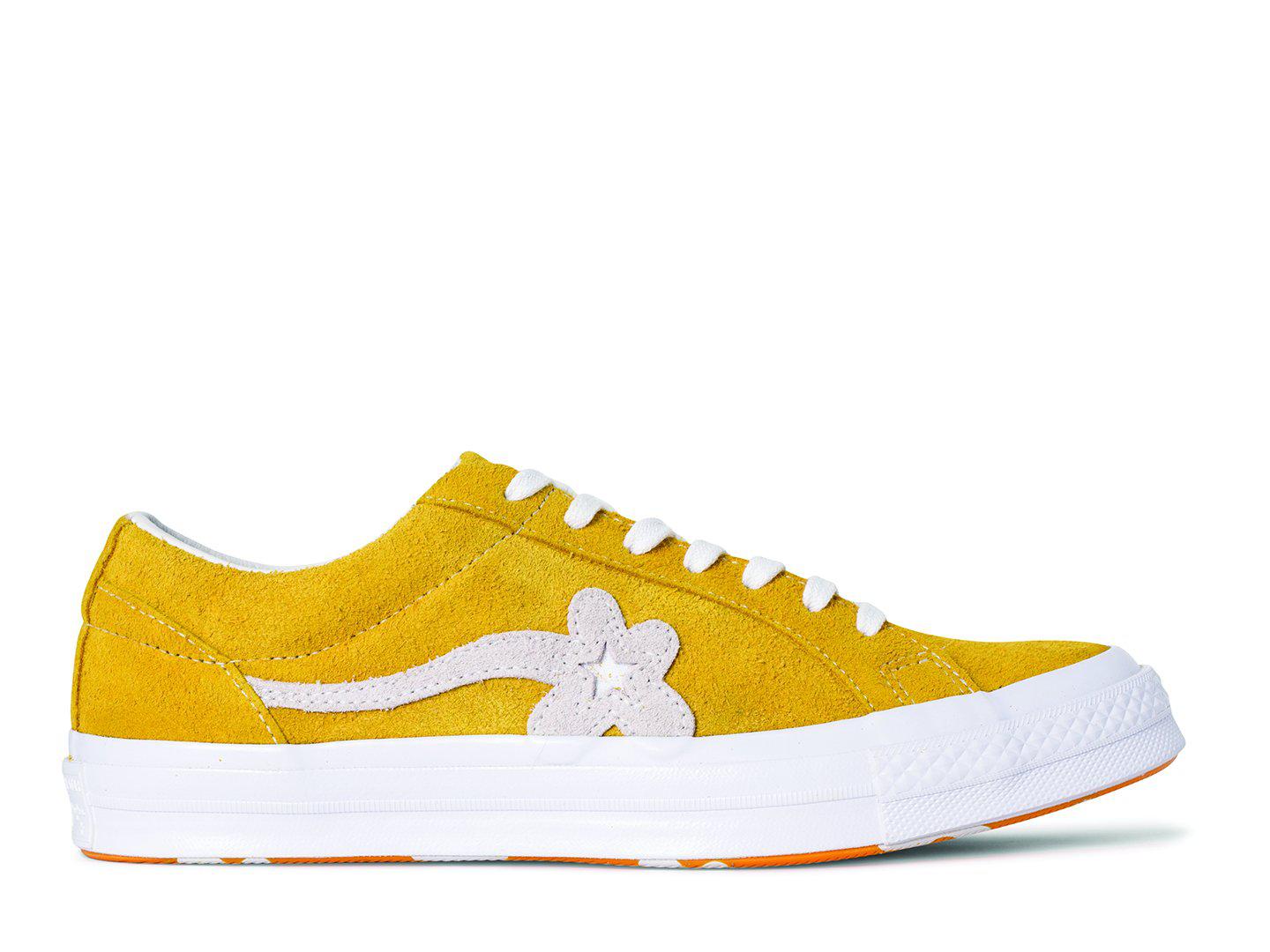 yellow golf converse