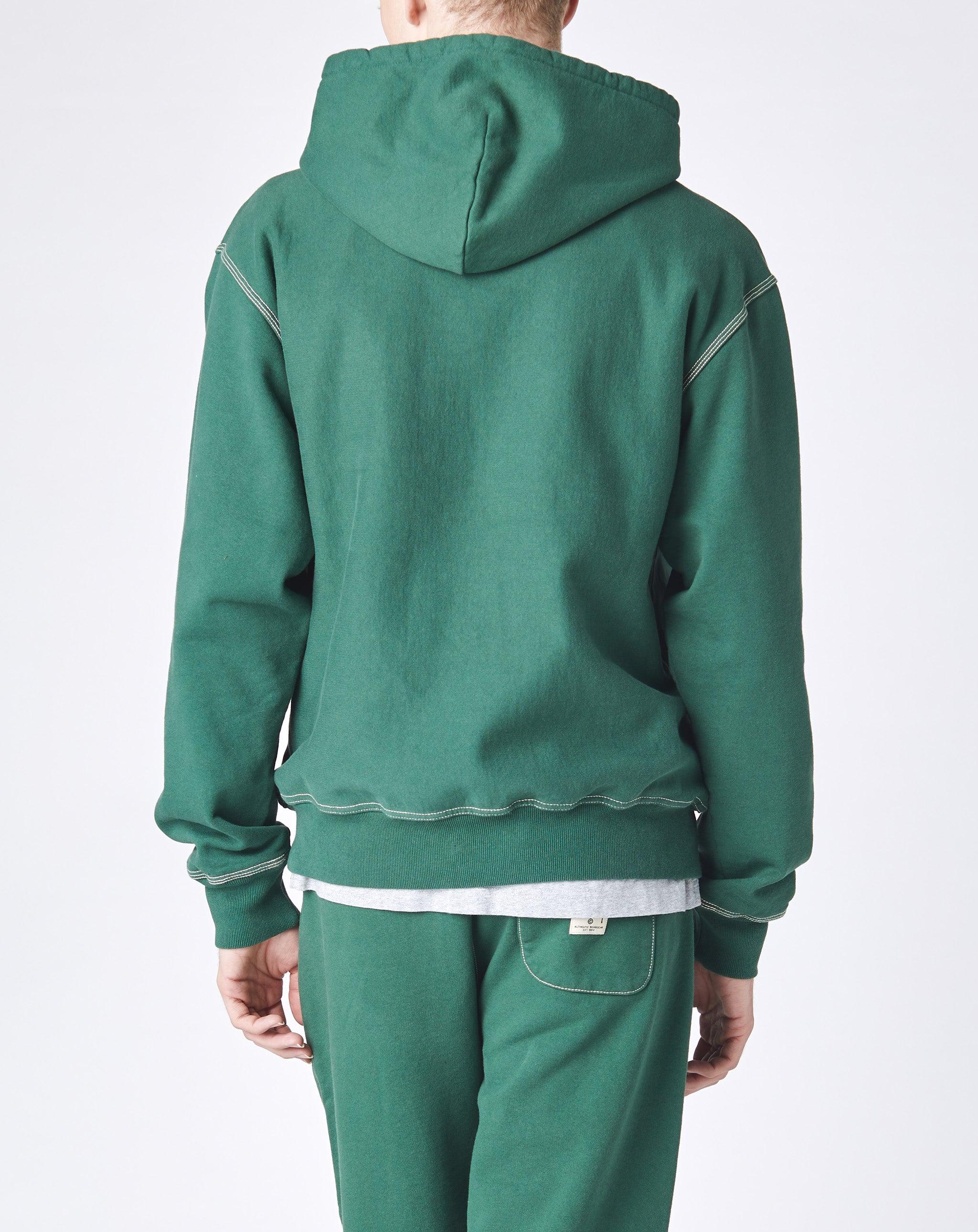 stussy contrast stitch label hoodie ブラック