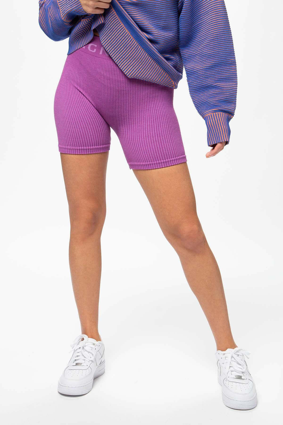 purple biker shorts