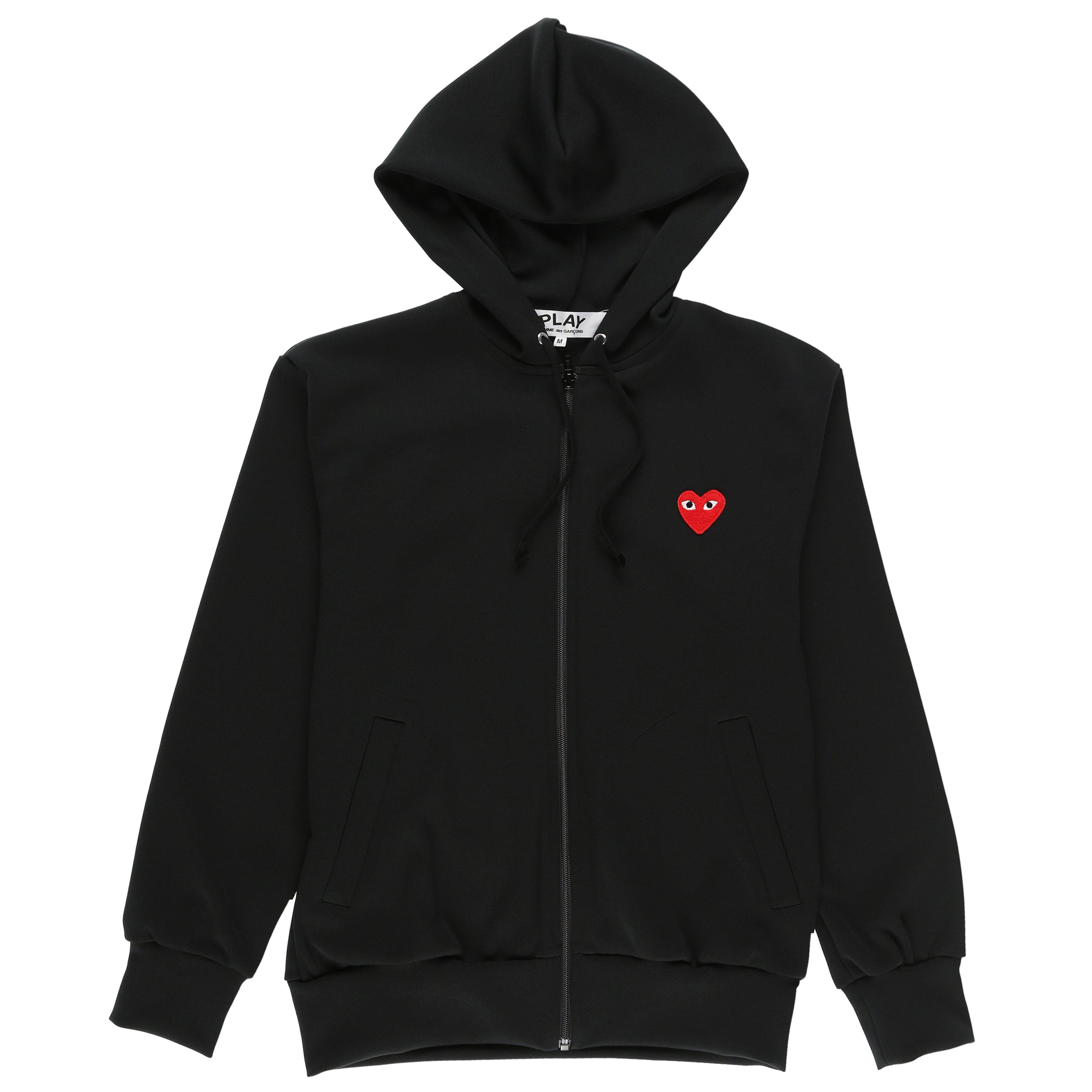 COMME DES GARÇONS PLAY Synthetic Mini Logo Zip-up Hoodie in Black for ...