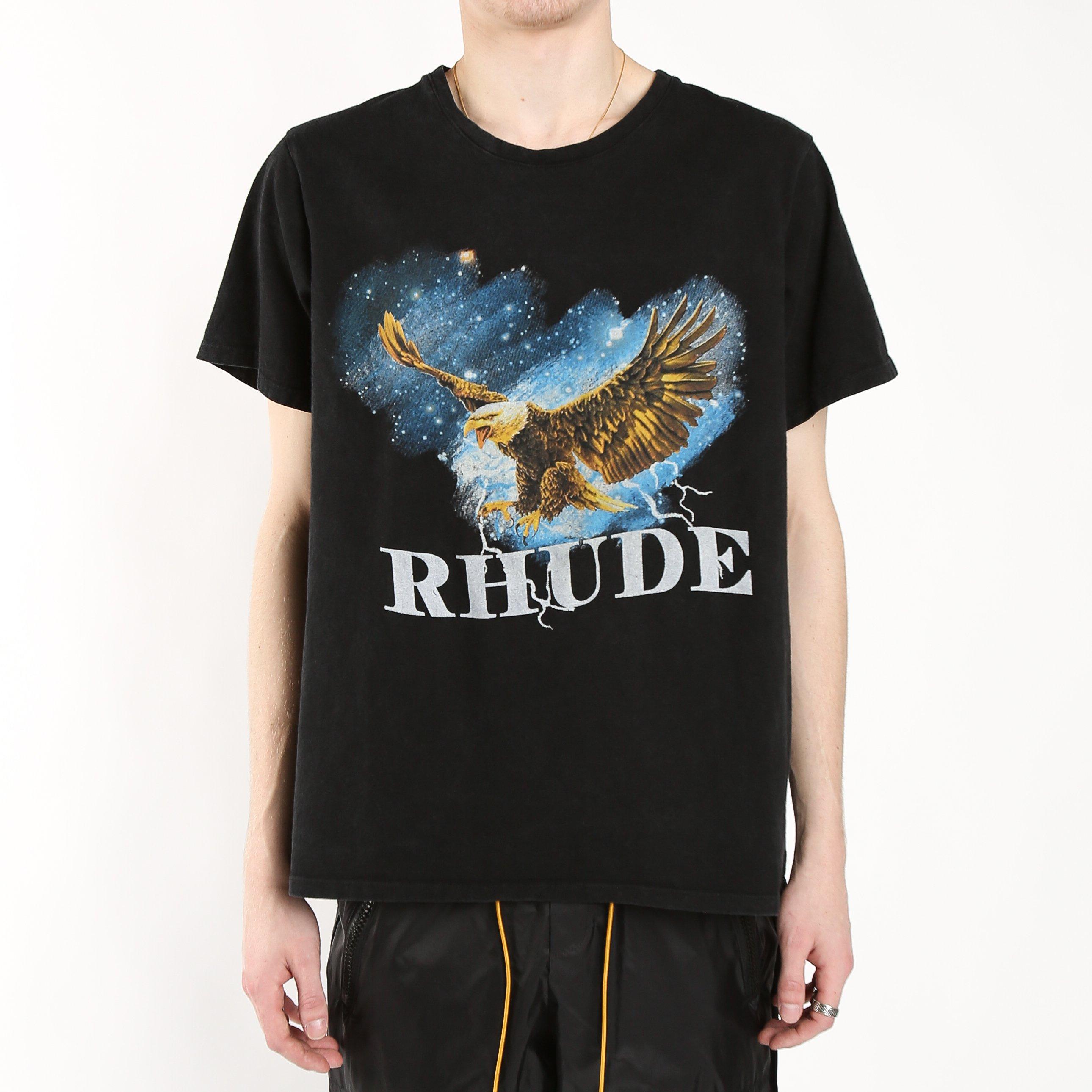 Rhude Cotton Eagle Sky T-shirt in Black 